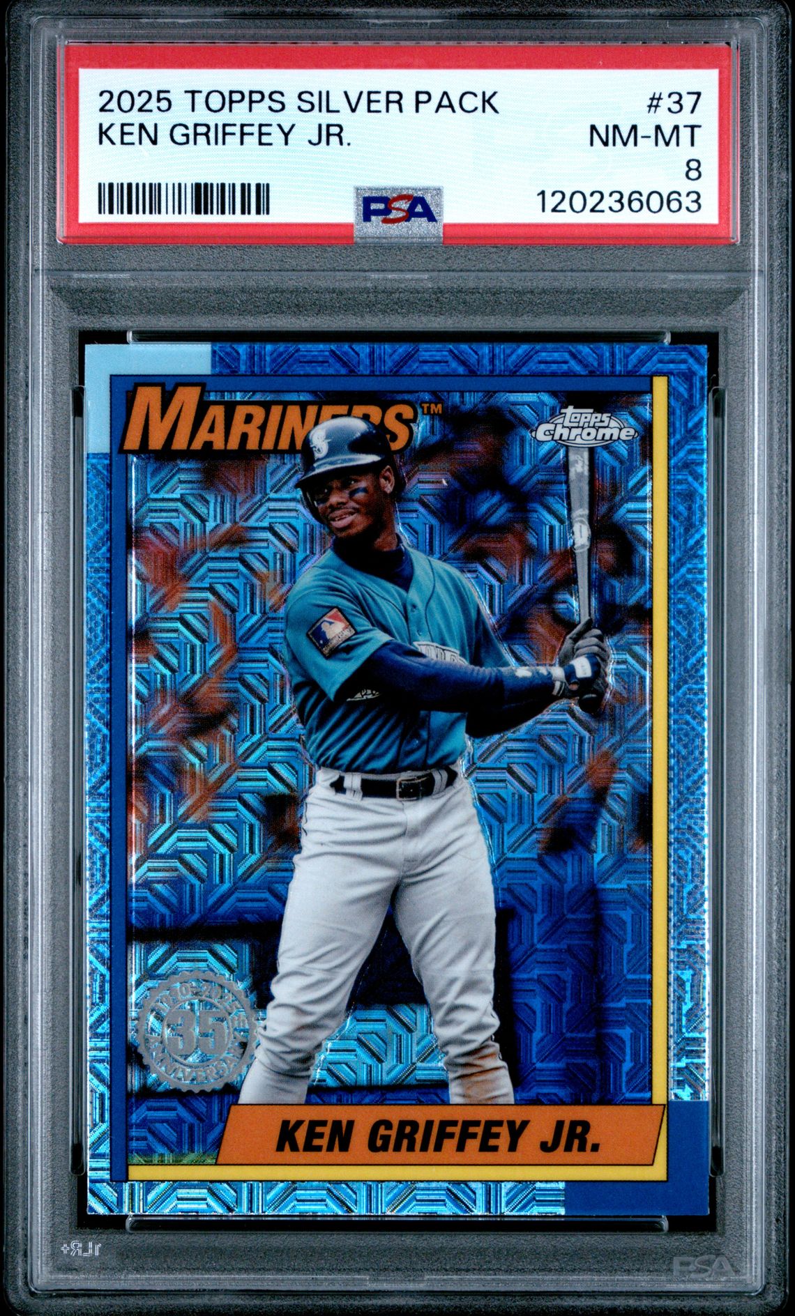 2025 Topps Silver Pack 1990 Chrome Promo Ken Griffey Jr. #37 Nm-Mt 8 front