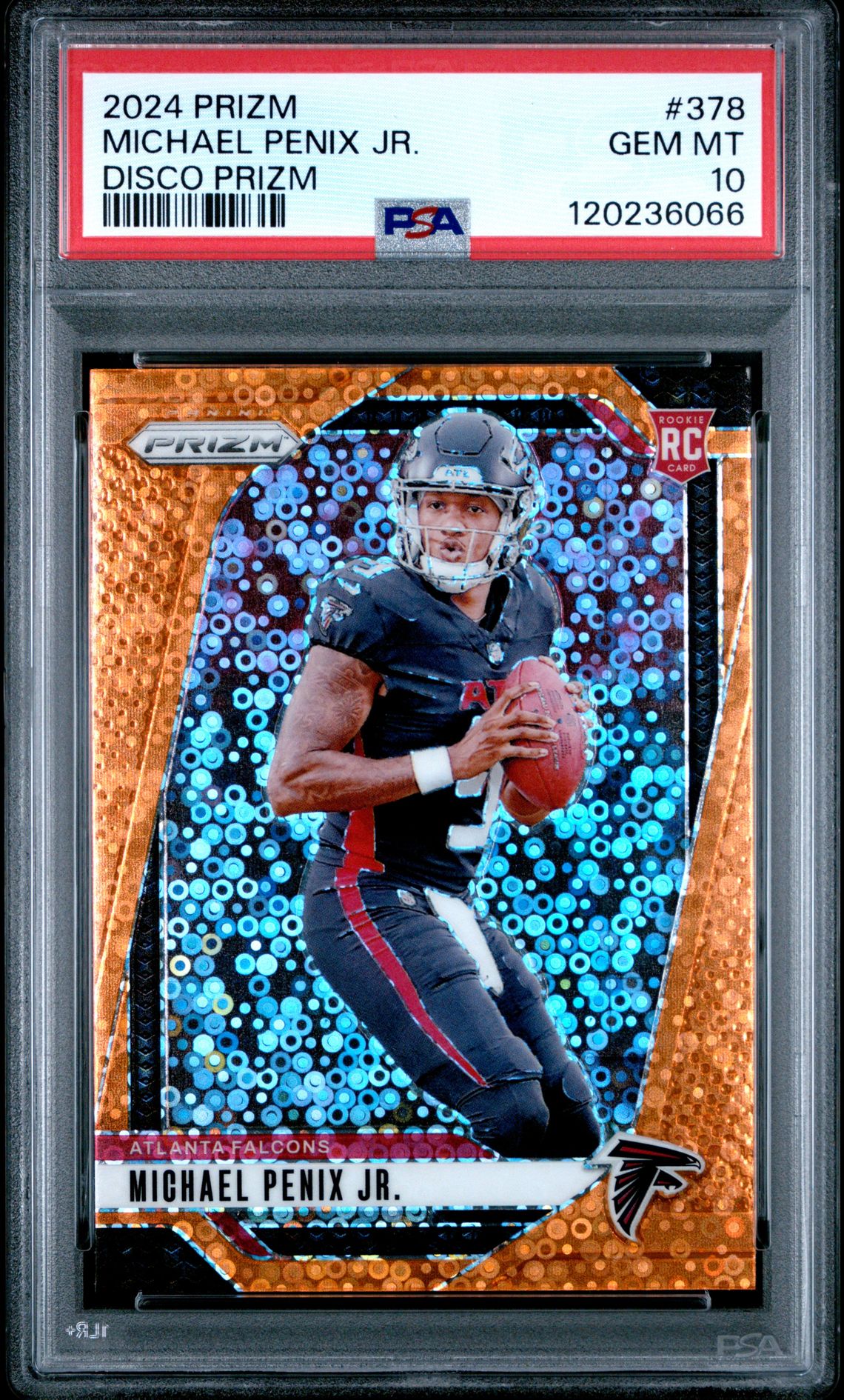 2024 Panini Prizm Michael Penix Jr. #378 (Disco Prizm) Gem Mt 10 front