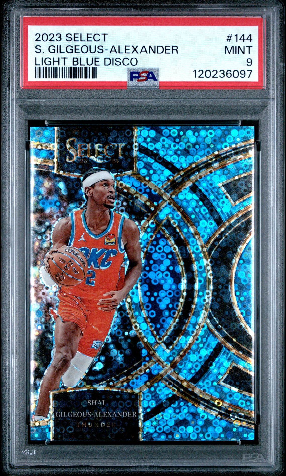 2023 Panini Select S. Gilgeous-Alexander #144 (Light Blue Disco) Mint 9 front