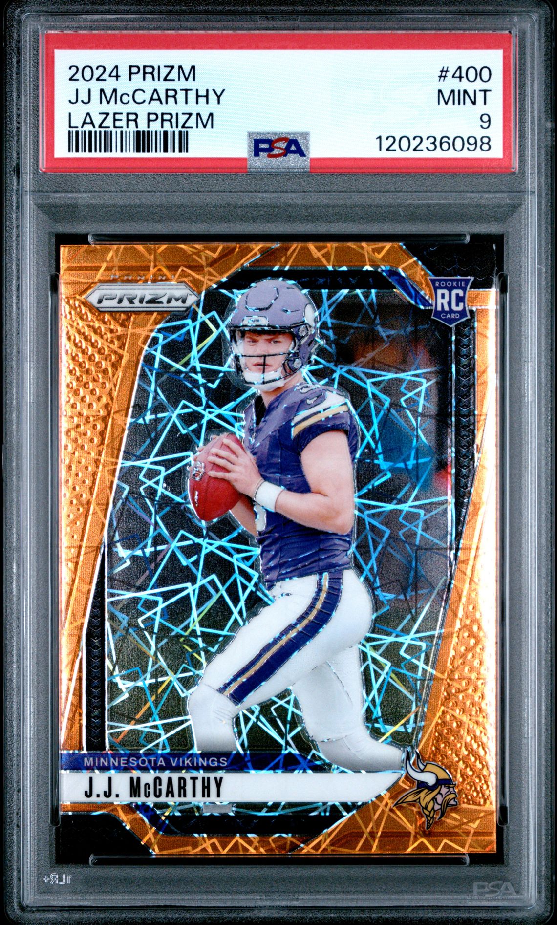 2024 Panini Prizm Jj Mccarthy #400 (Lazer Prizm) Mint 9 front