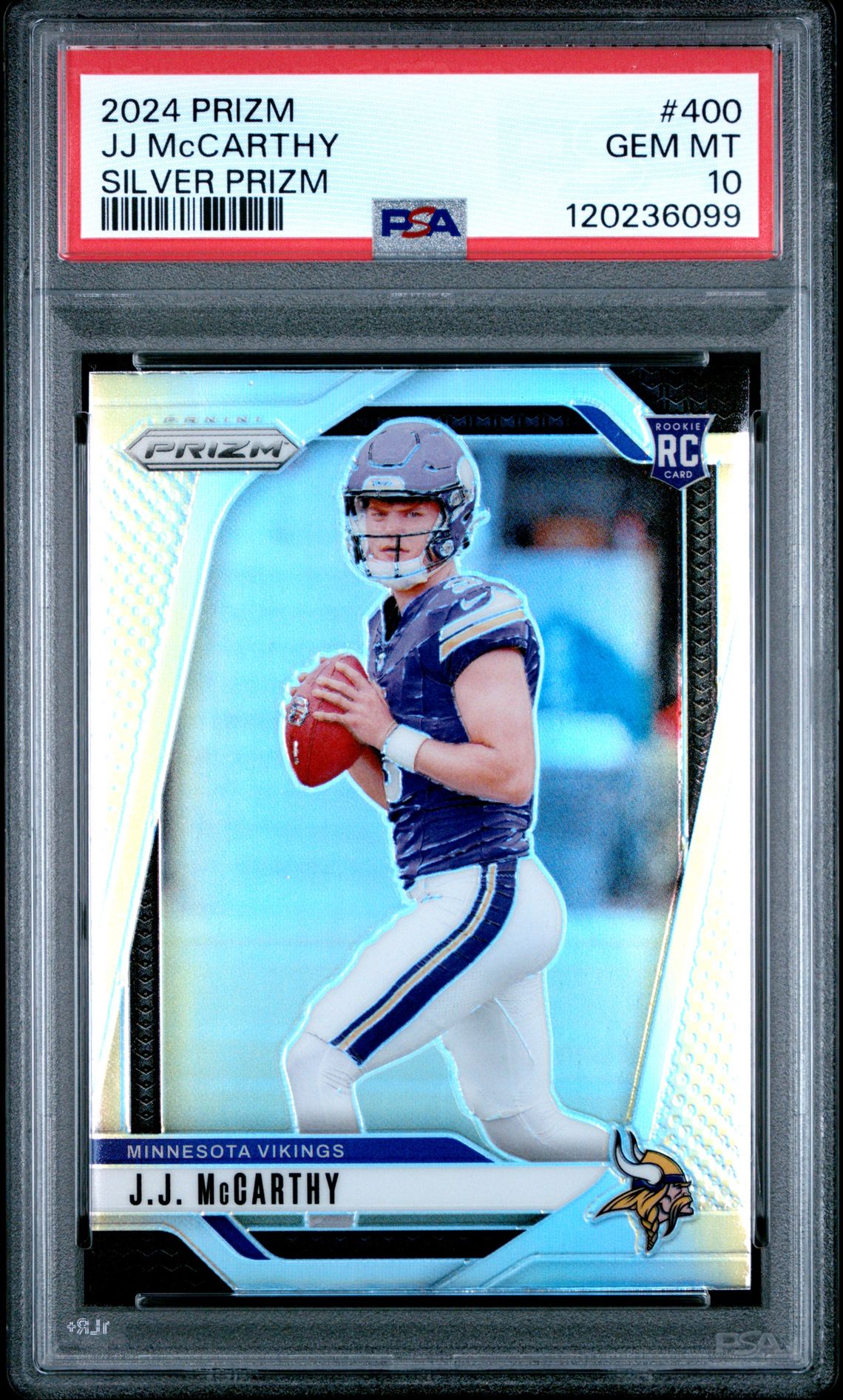 2024 Panini Prizm Jj Mccarthy #400 (Silver Prizm) Gem Mt 10 front