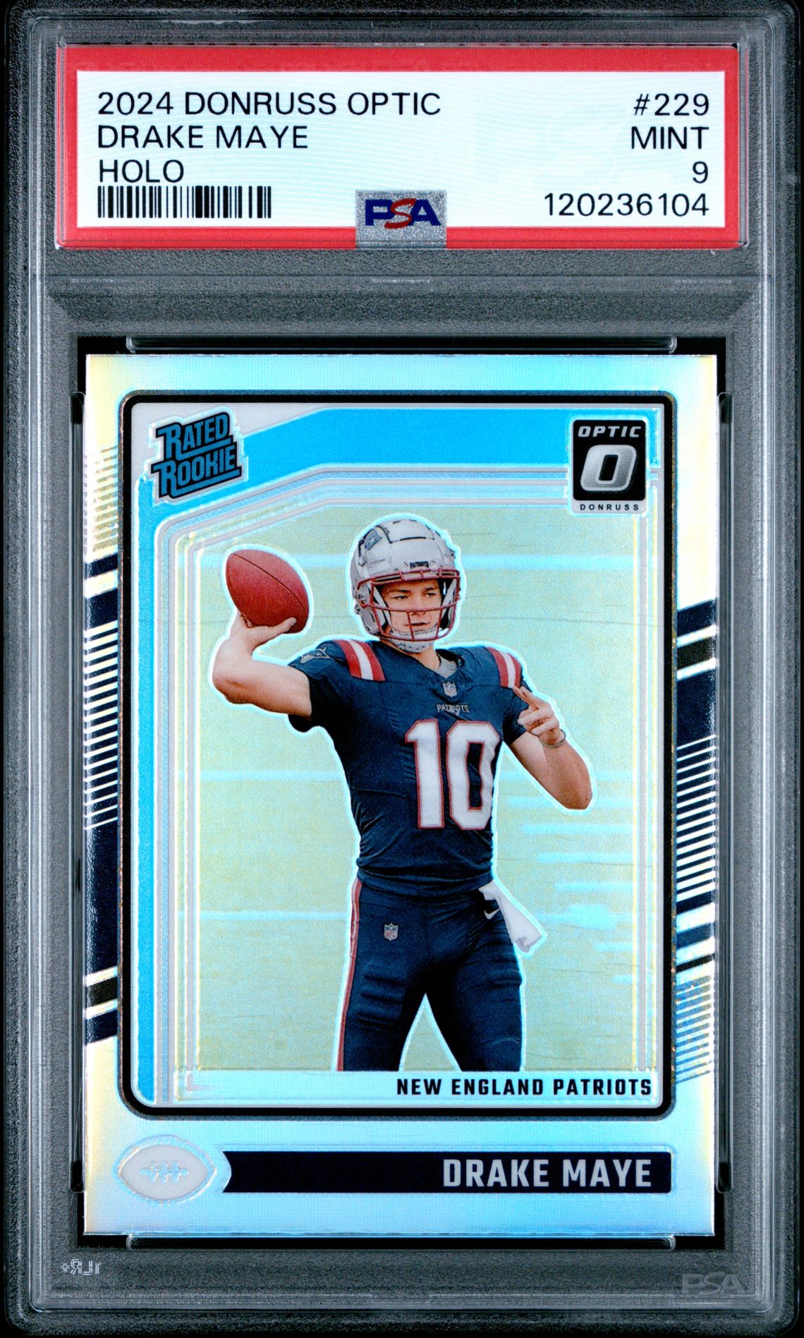 2024 Panini Donruss Optic Drake Maye #229 (Holo) Mint 9 front