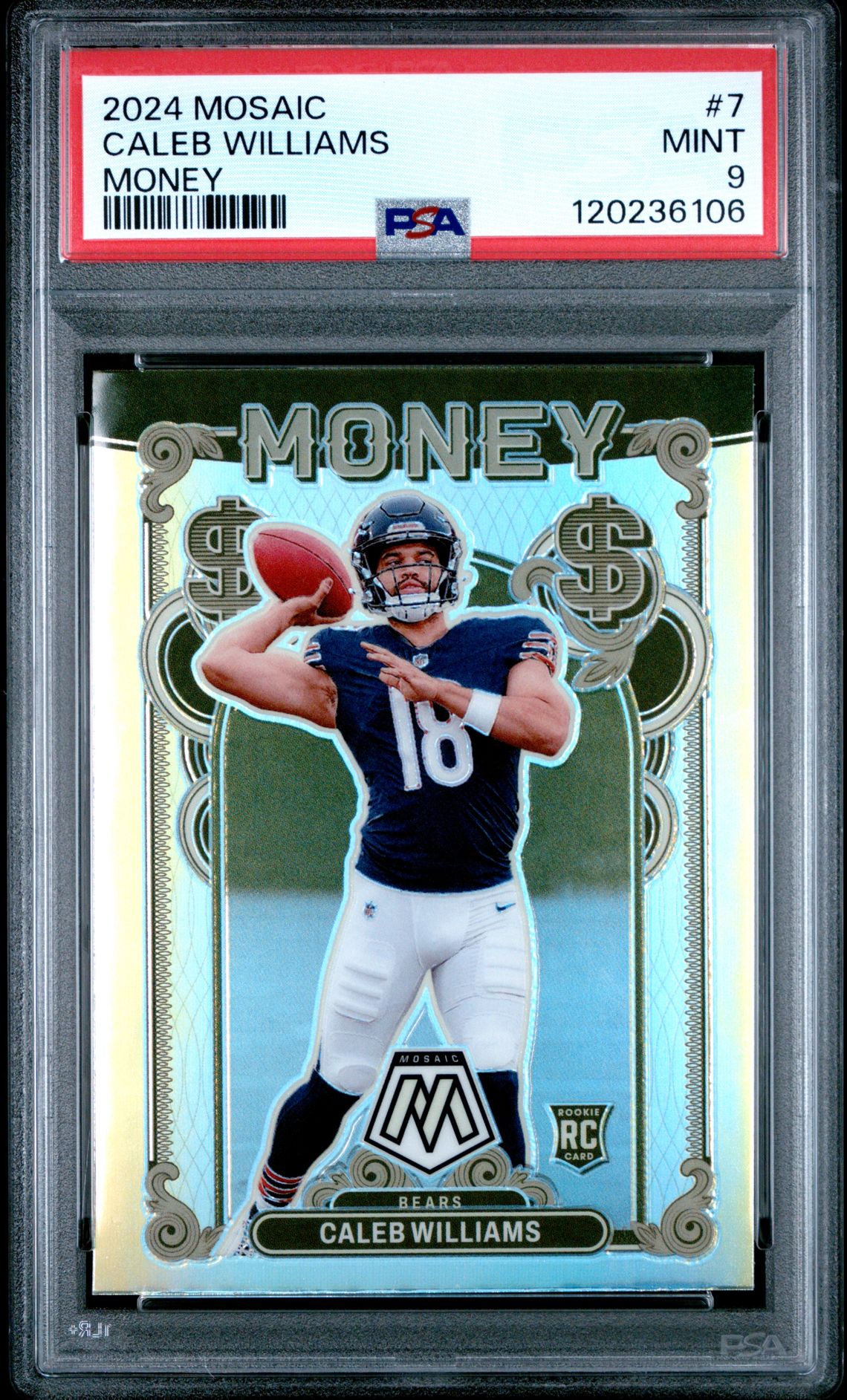 2024 Panini Mosaic Money Caleb Williams #7 Mint 9 front
