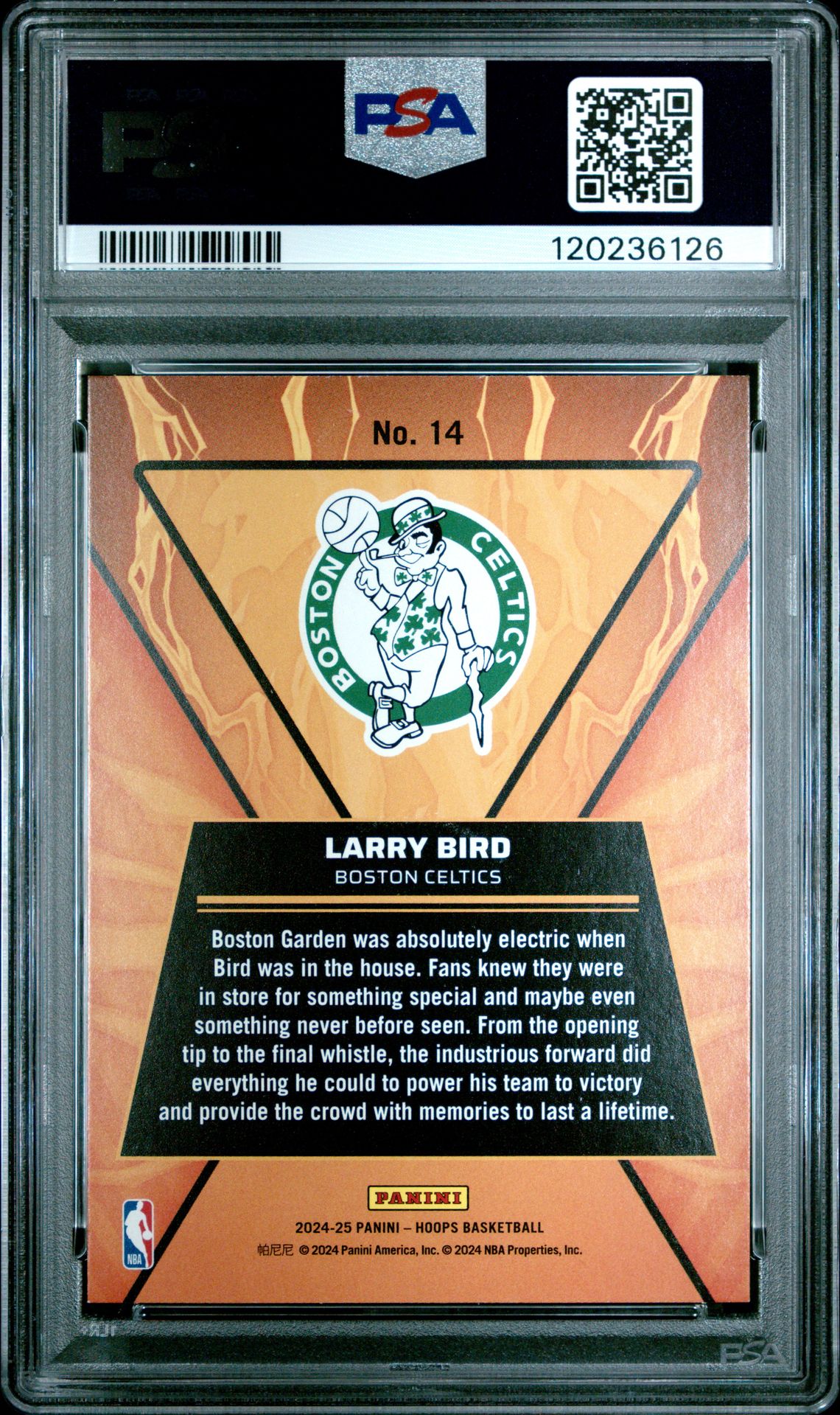 2024 Panini Nba Hoops High Voltage Larry Bird #14 Mint 9 back