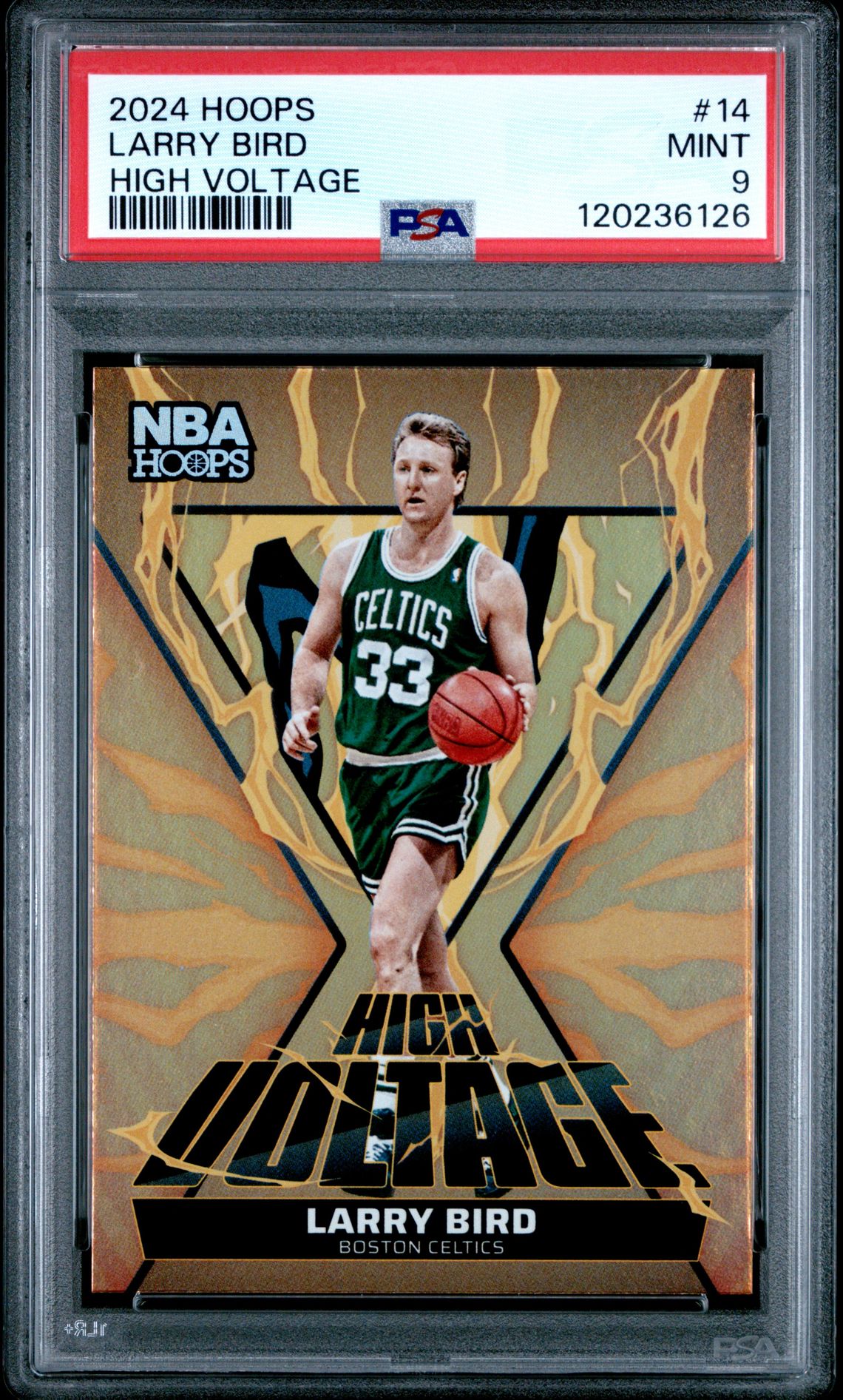 2024 Panini Nba Hoops High Voltage Larry Bird #14 Mint 9 front