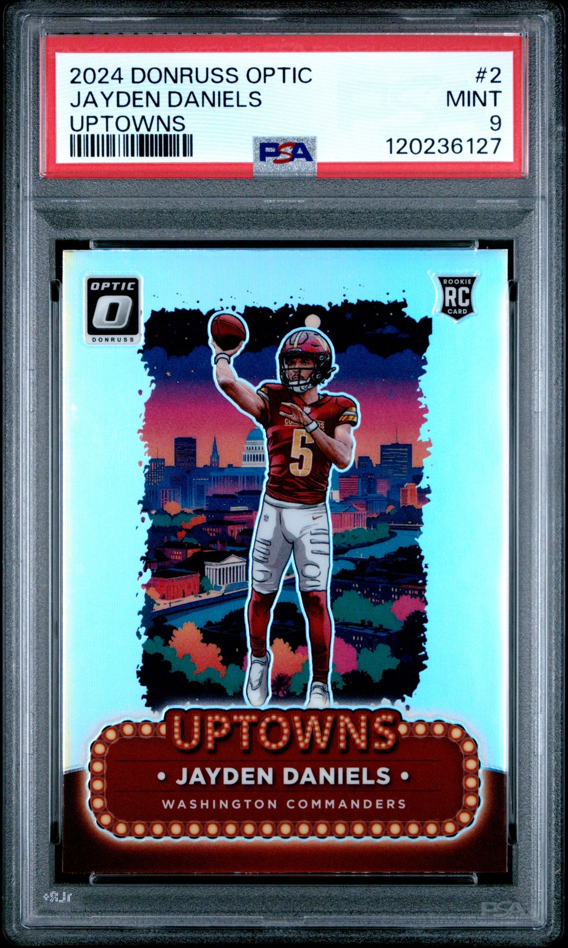 2024 Panini Donruss Optic Uptowns Jayden Daniels #2 Mint 9 front