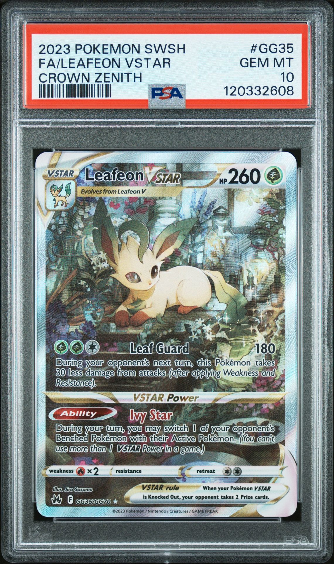 2023 Pokemon Sword And Shield Crown Zenith Fa/Leafeon Vstar #Gg35 (Crown Zenith) Gem Mt 10 front
