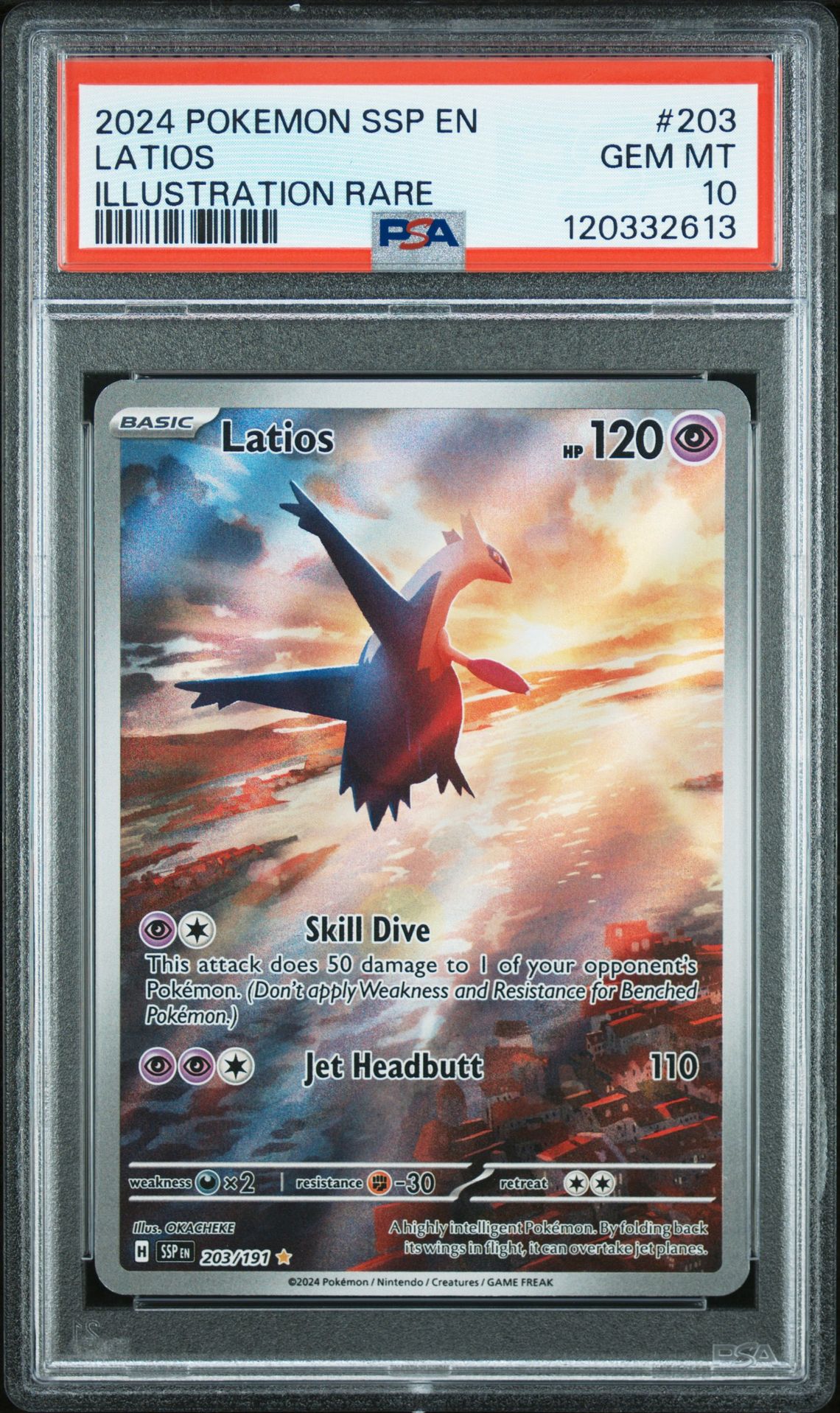 2024 Pokemon Ssp En-Surging Sparks Latios #203 (Illustration Rare) Gem Mt 10 front