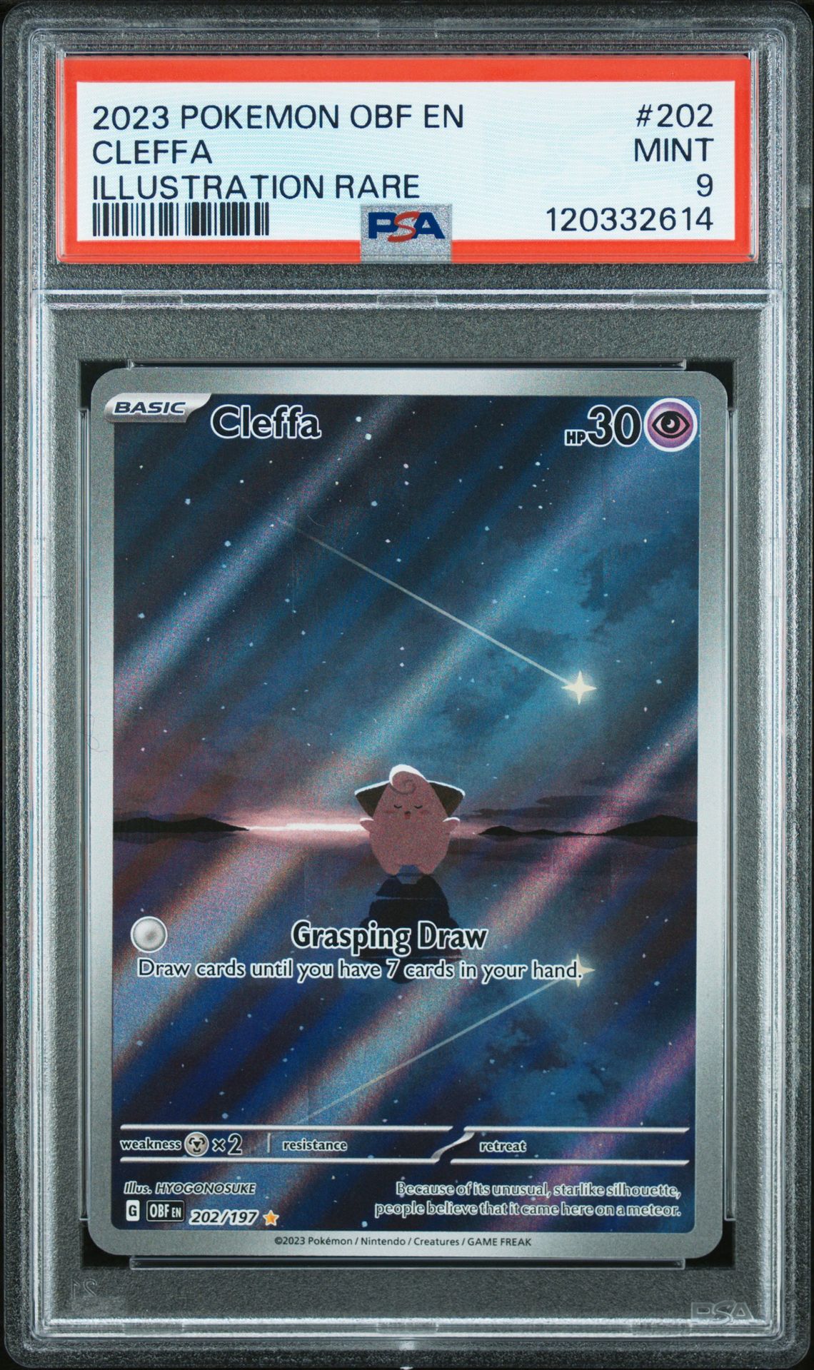 2023 Pokemon Obf En-Obsidian Flames Cleffa #202 (Illustration Rare) Mint 9 front