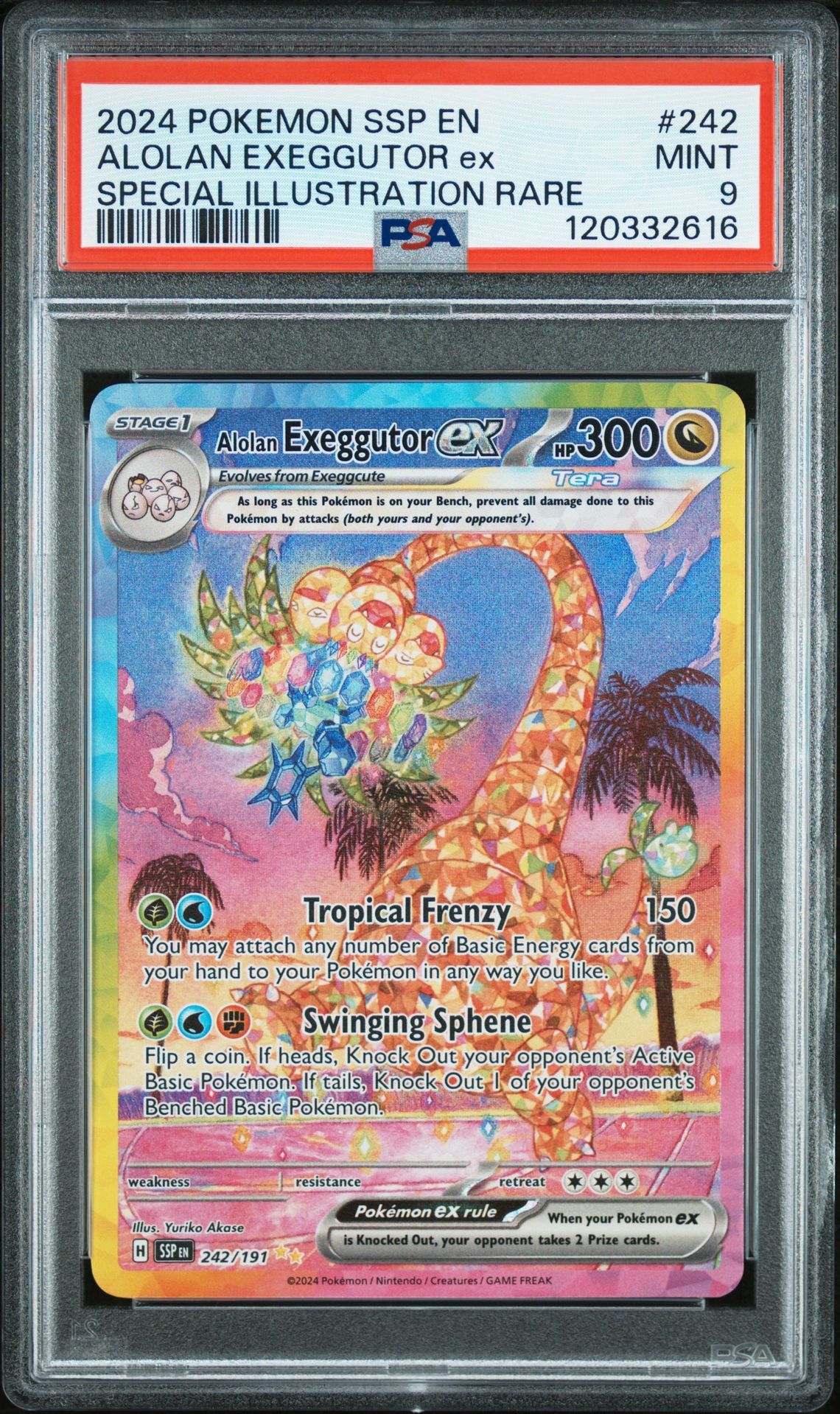 2024 Pokemon Ssp En-Surging Sparks Alolan Exeggutor Ex #242 (Special Illustration Rare) Mint 9 front
