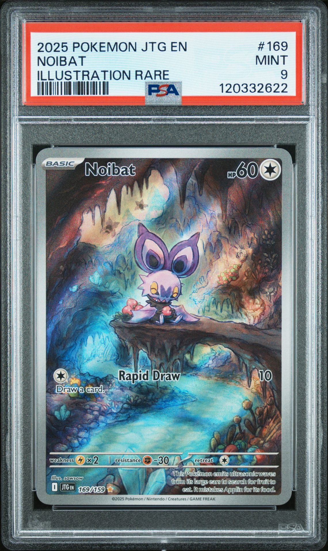 2025 Pokemon Jtg En-Journey Together Noibat #169 (Illustration Rare) Mint 9 front