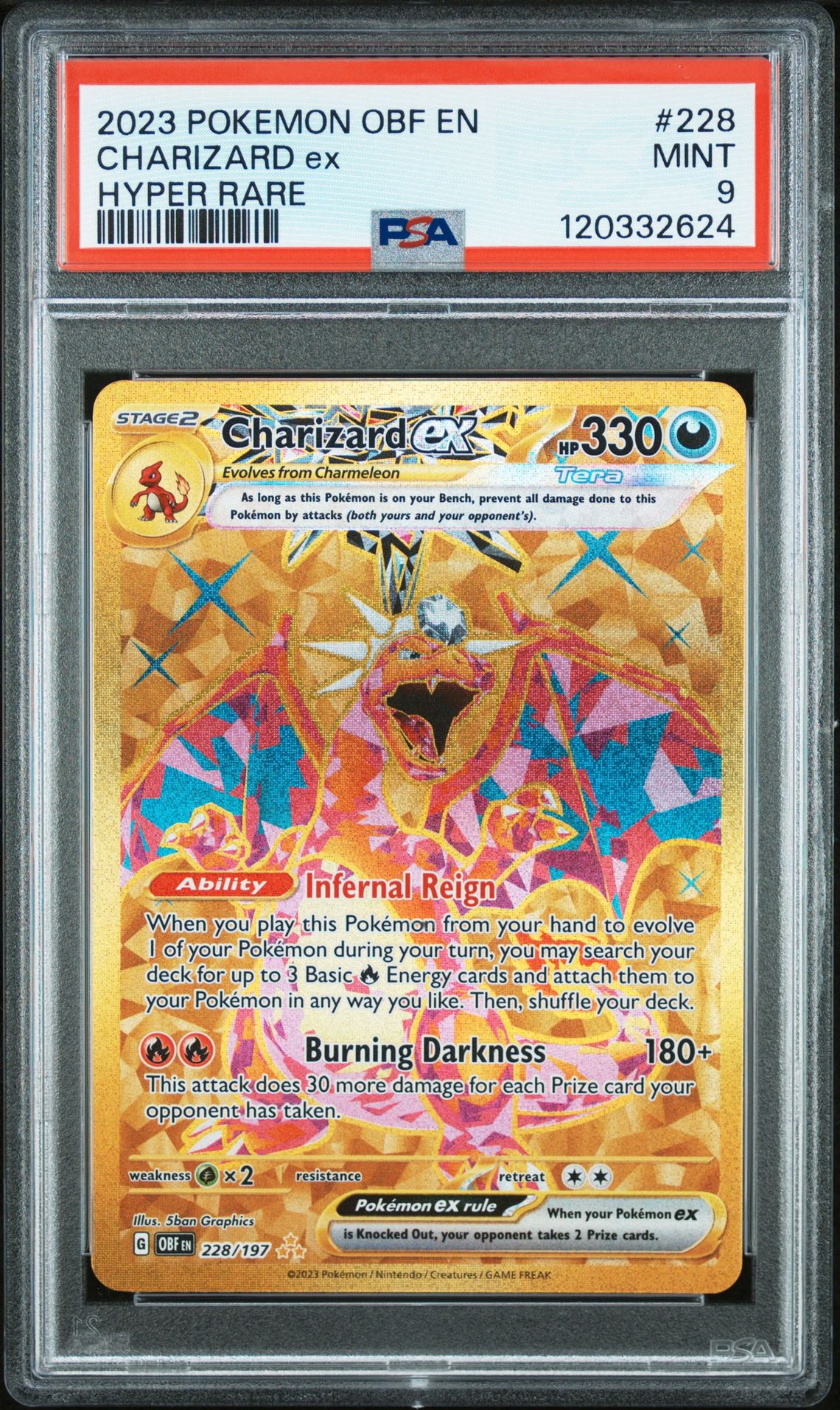 2023 Pokemon Obf En-Obsidian Flames Charizard Ex #228 (Hyper Rare) Mint 9 front