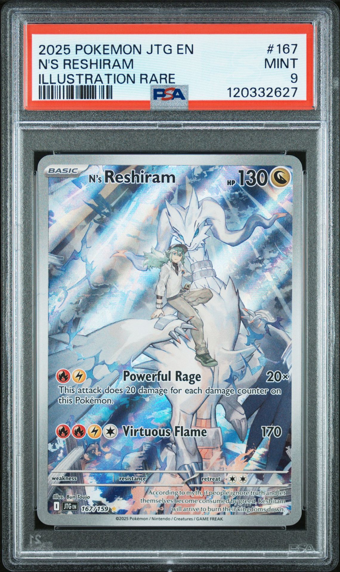 2025 Pokemon Jtg En-Journey Together N's Reshiram #167 (Illustration Rare) Mint 9 front