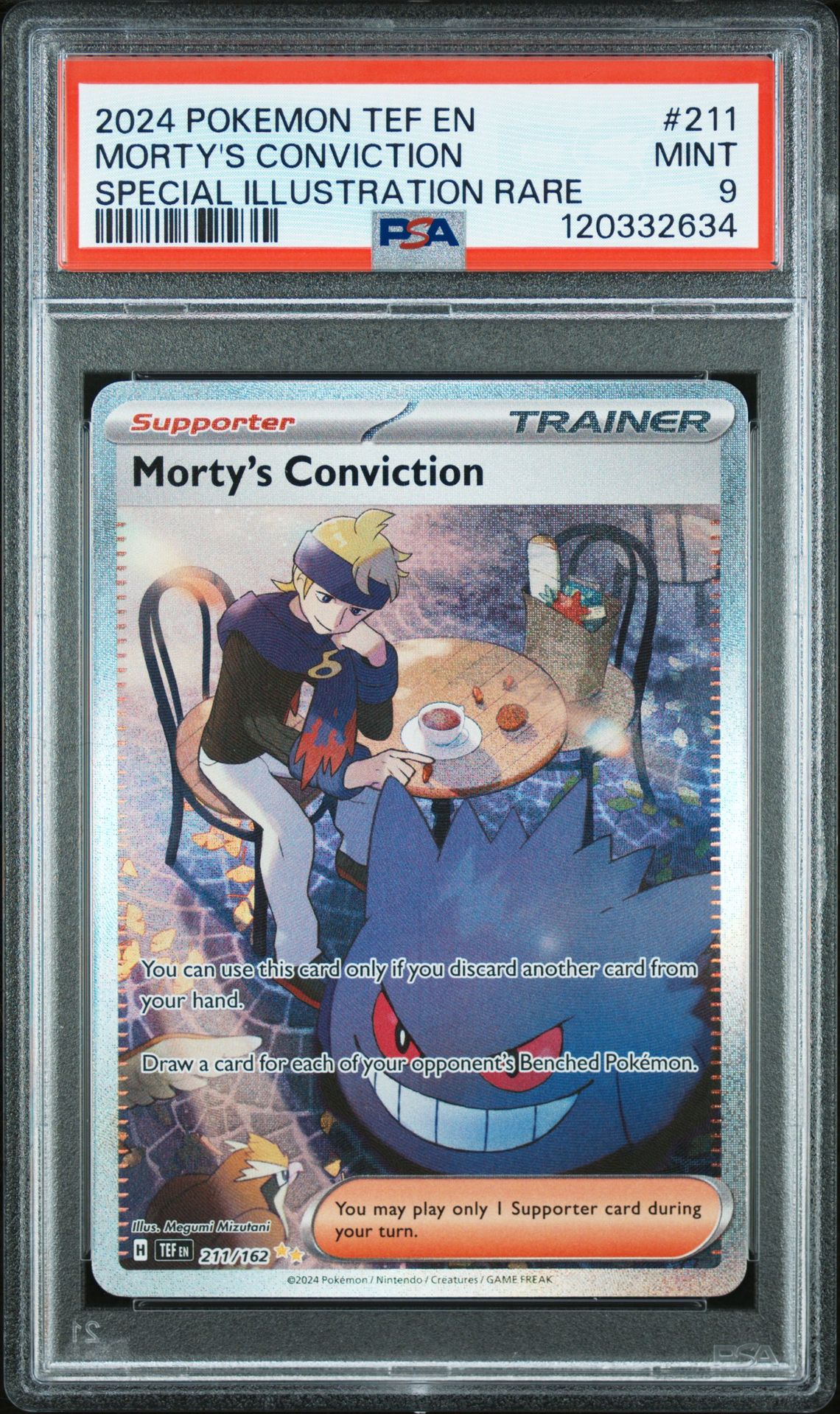 2024 Pokemon Tef En-Temporal Forces Morty's Conviction #211 (Special Illustration Rare) Mint 9 front
