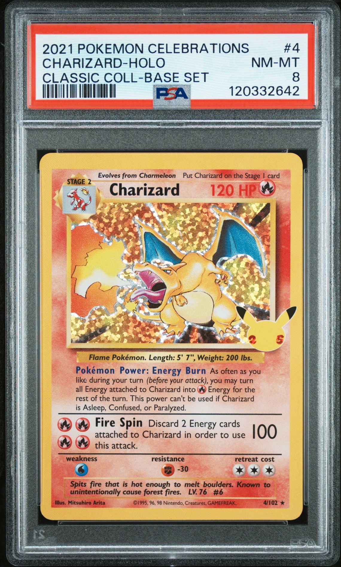 2021 Pokemon Celebrations Classic Collection Charizard-Holo #4 (Classic Coll-Base Set) Nm-Mt 8 front