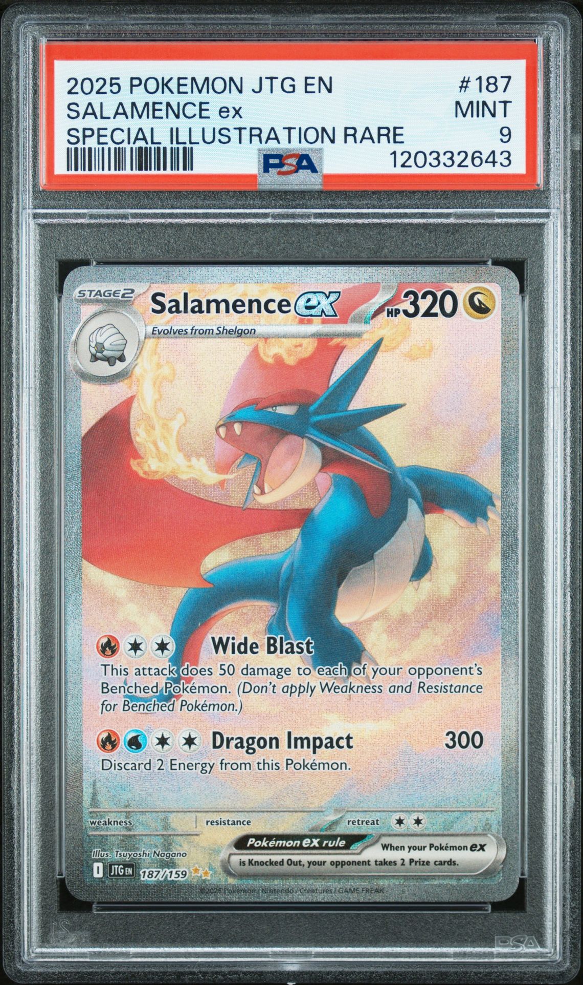 2025 Pokemon Jtg En-Journey Together Salamence Ex #187 (Special Illustration Rare) Mint 9 front