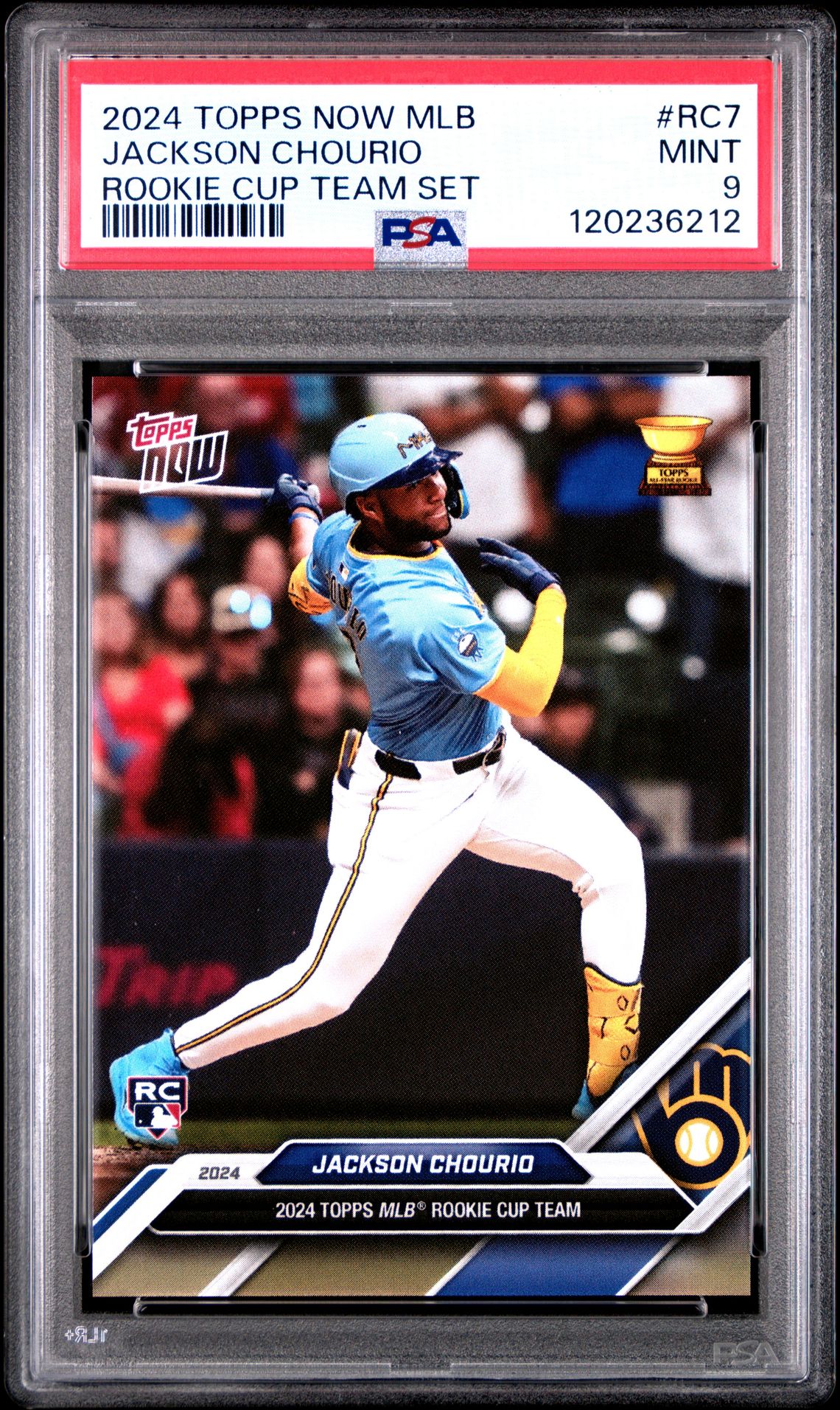 2024 Topps Now Mlb Rookie Cup Team Set Jackson Chourio #Rc7 Mint 9 front
