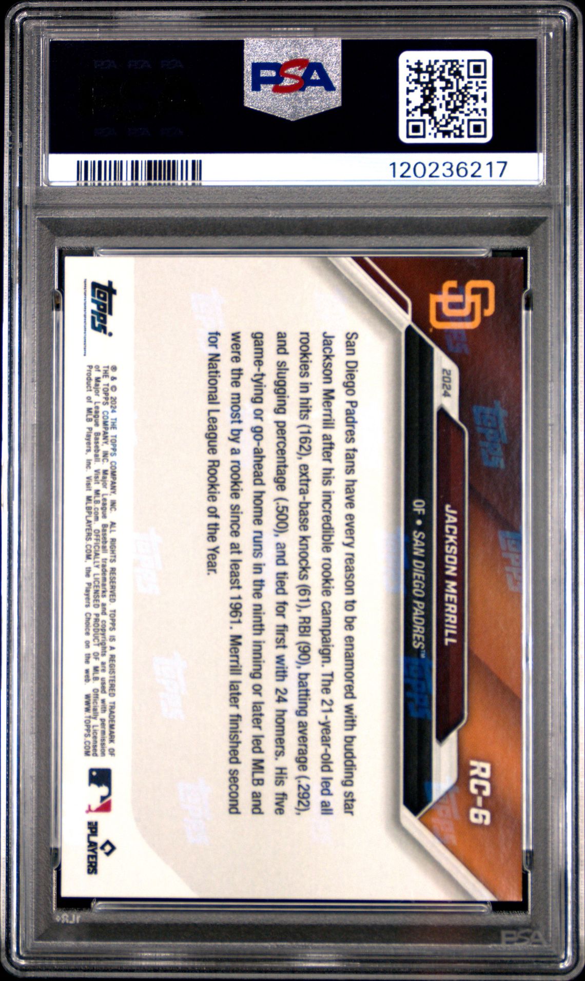 2024 Topps Now Mlb Rookie Cup Team Set Jackson Merrill #Rc6 Mint 9 back