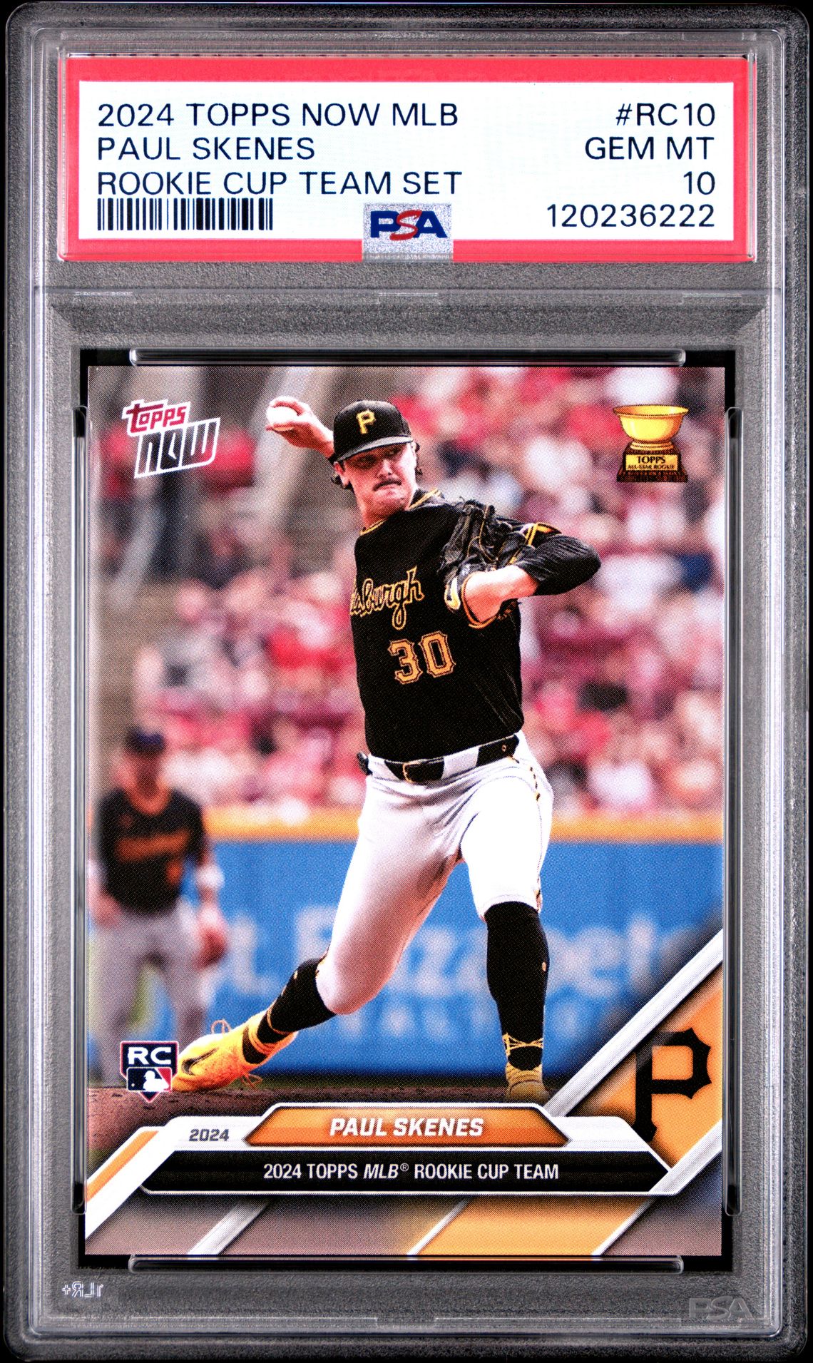 2024 Topps Now Mlb Rookie Cup Team Set Paul Skenes #Rc10 Gem Mt 10 front