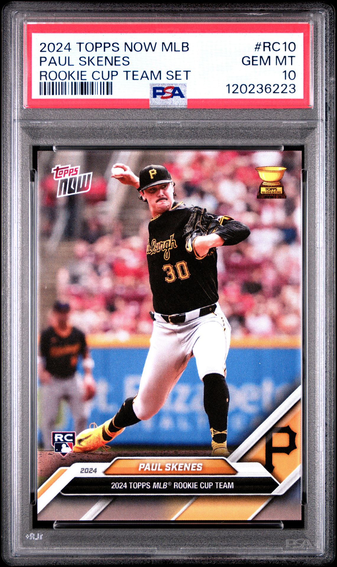 2024 Topps Now Mlb Rookie Cup Team Set Paul Skenes #Rc10 Gem Mt 10 front