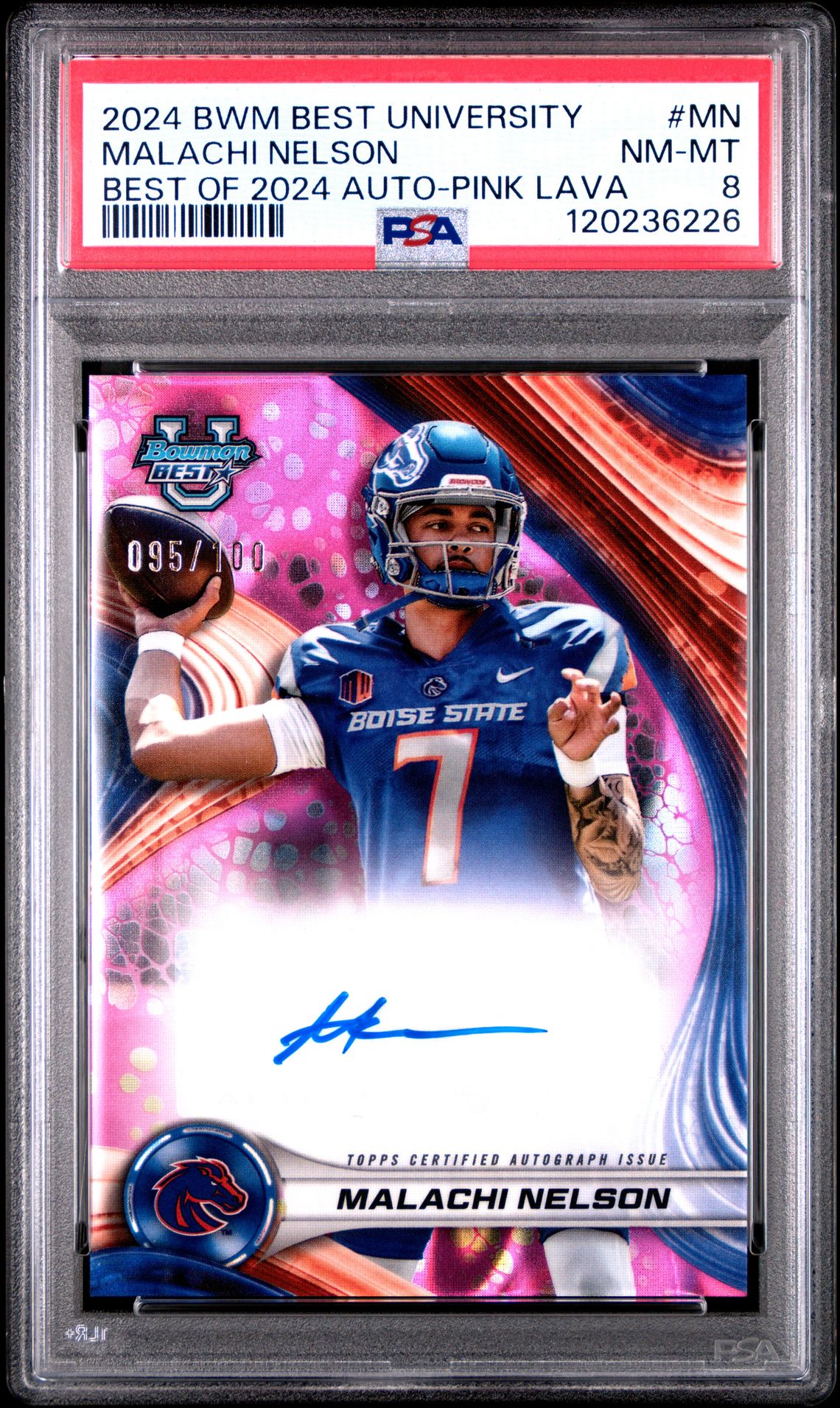 2024 Bowman Best University Best Of 2024 Autographs Malachi Nelson #Mn (Best Of 2024 Auto-Pink Lava) Nm-Mt 8 front