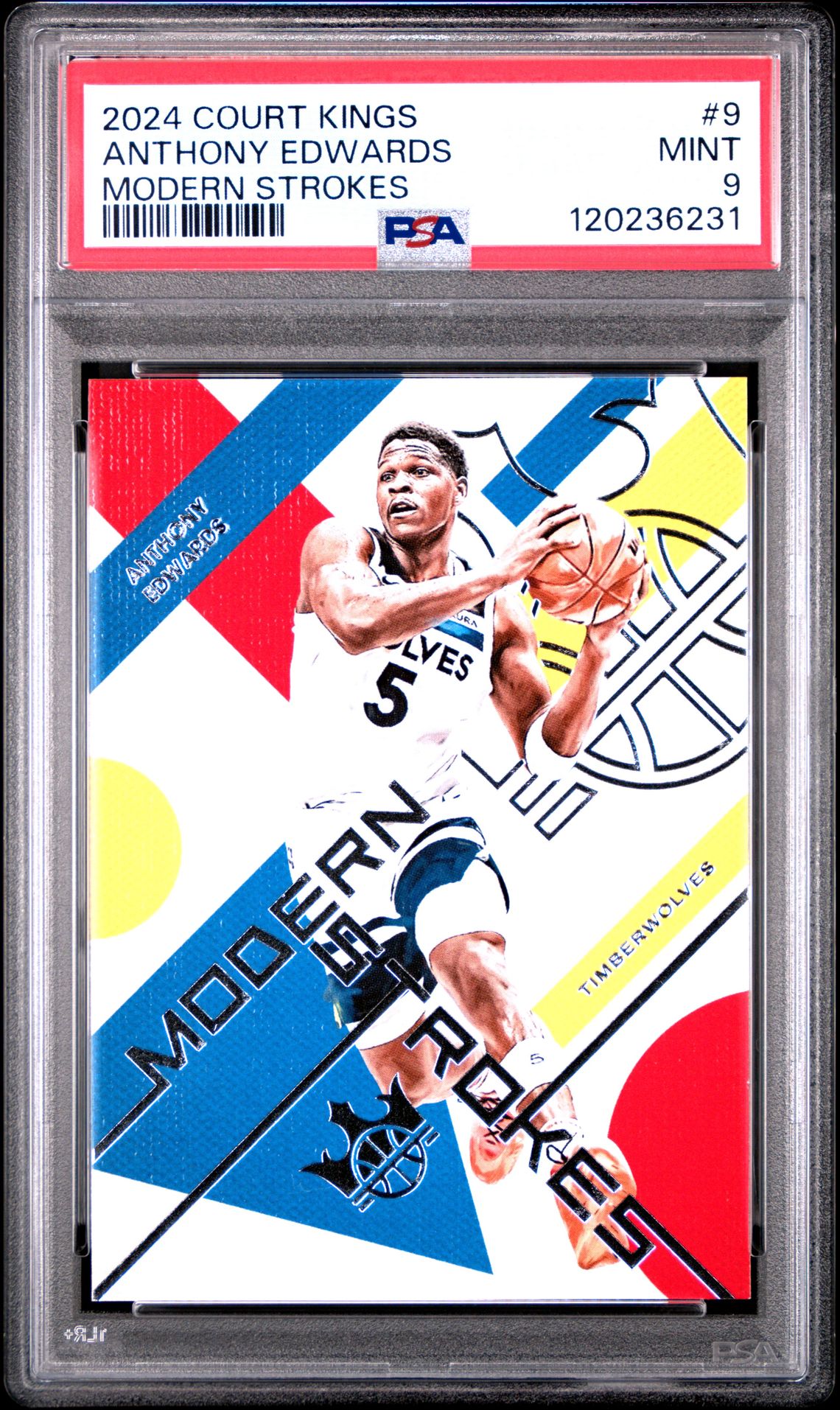 2024 Panini Court Kings Modern Strokes Anthony Edwards #9 Mint 9 front