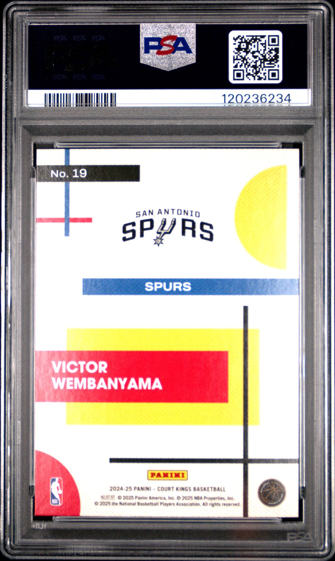 2024 Panini Court Kings Modern Strokes Victor Wembanyama #19 Mint 9 back