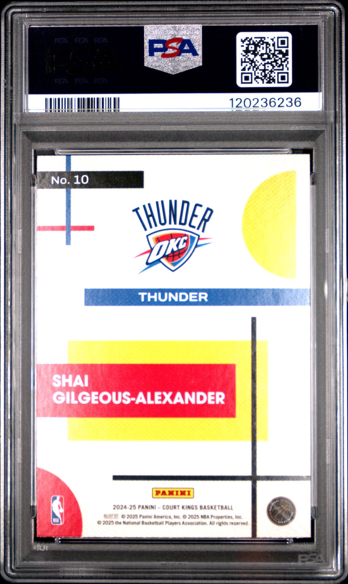 2024 Panini Court Kings Modern Strokes S. Gilgeous-Alexander #10 Mint 9 back