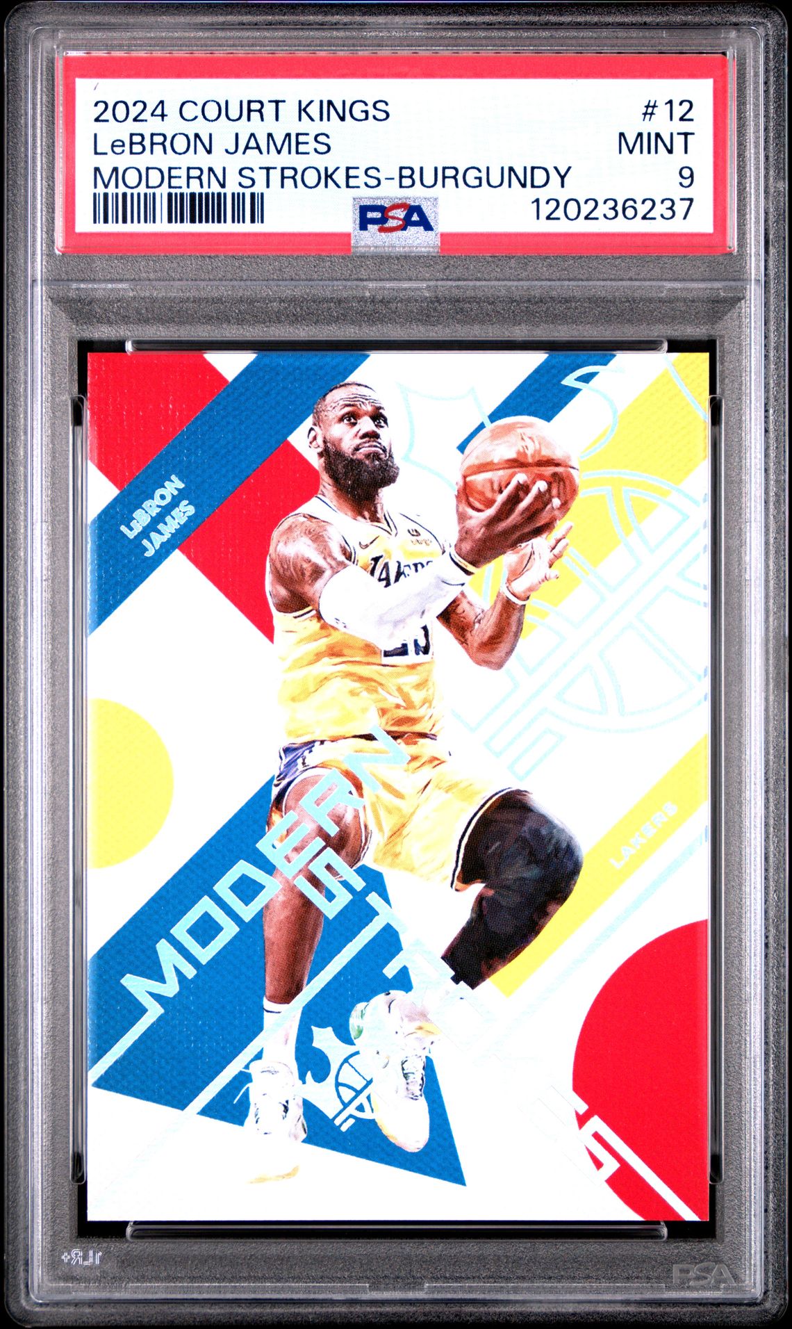 2024 Panini Court Kings Modern Strokes Lebron James #12 (Modern Strokes-Burgundy) Mint 9 front