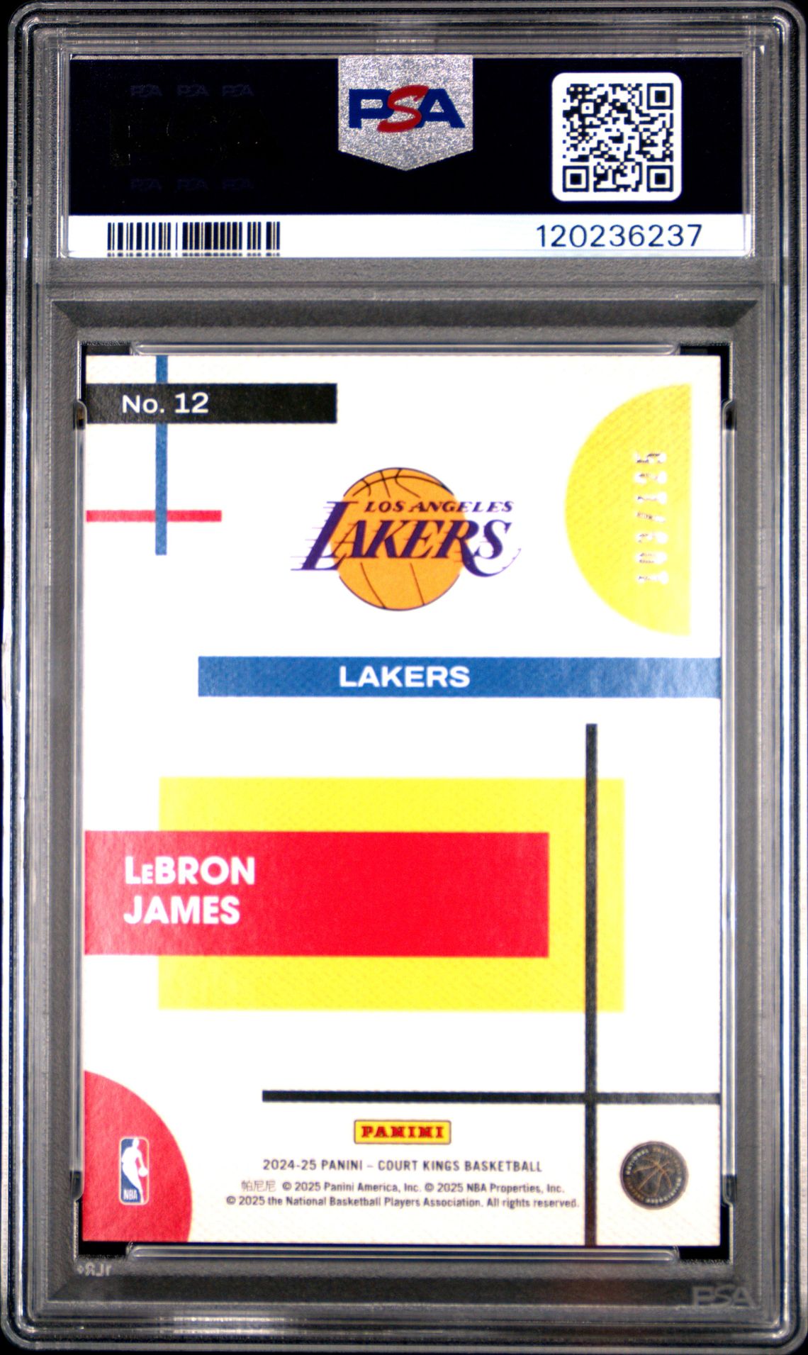 2024 Panini Court Kings Modern Strokes Lebron James #12 (Modern Strokes-Burgundy) Mint 9 back