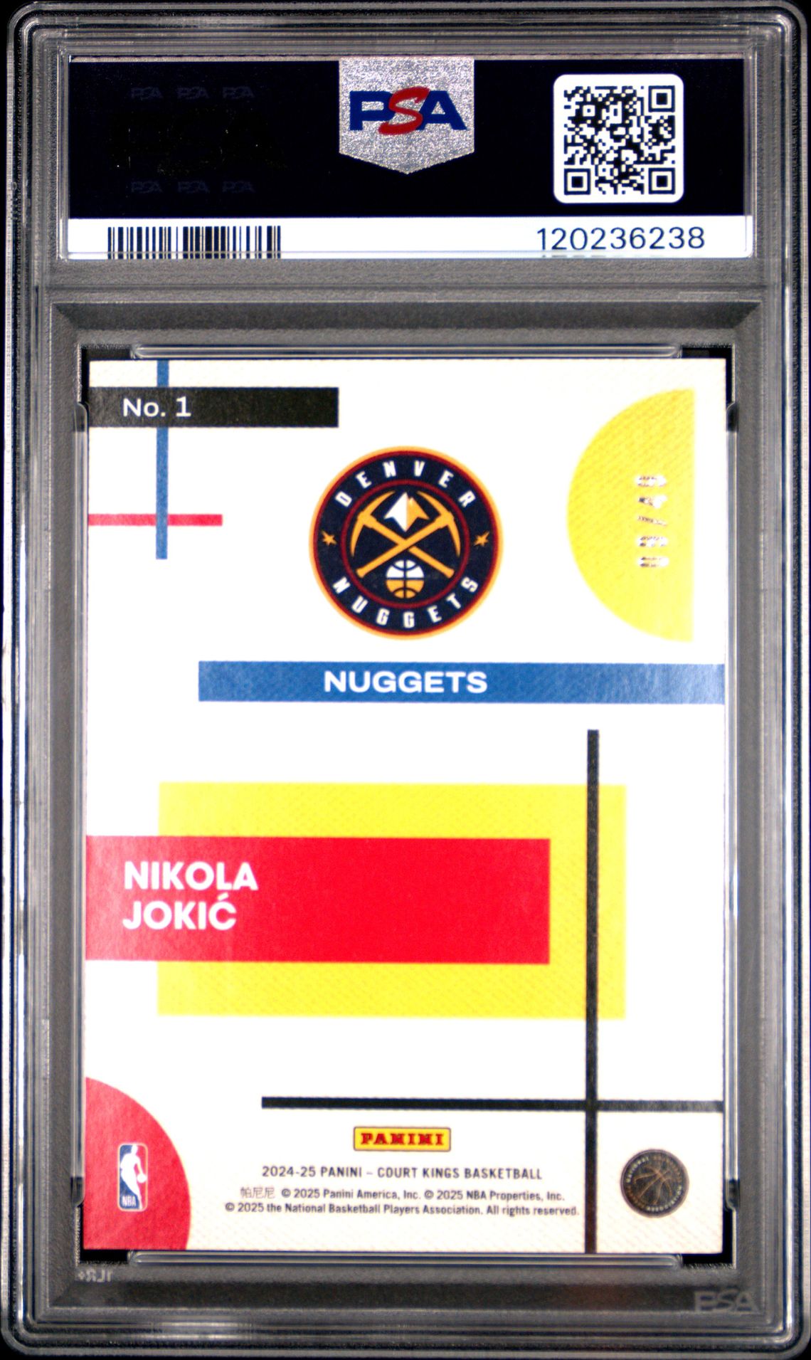 2024 Panini Court Kings Modern Strokes Nikola Jokic #1 (Modern Strokes-Jade) Gem Mt 10 back