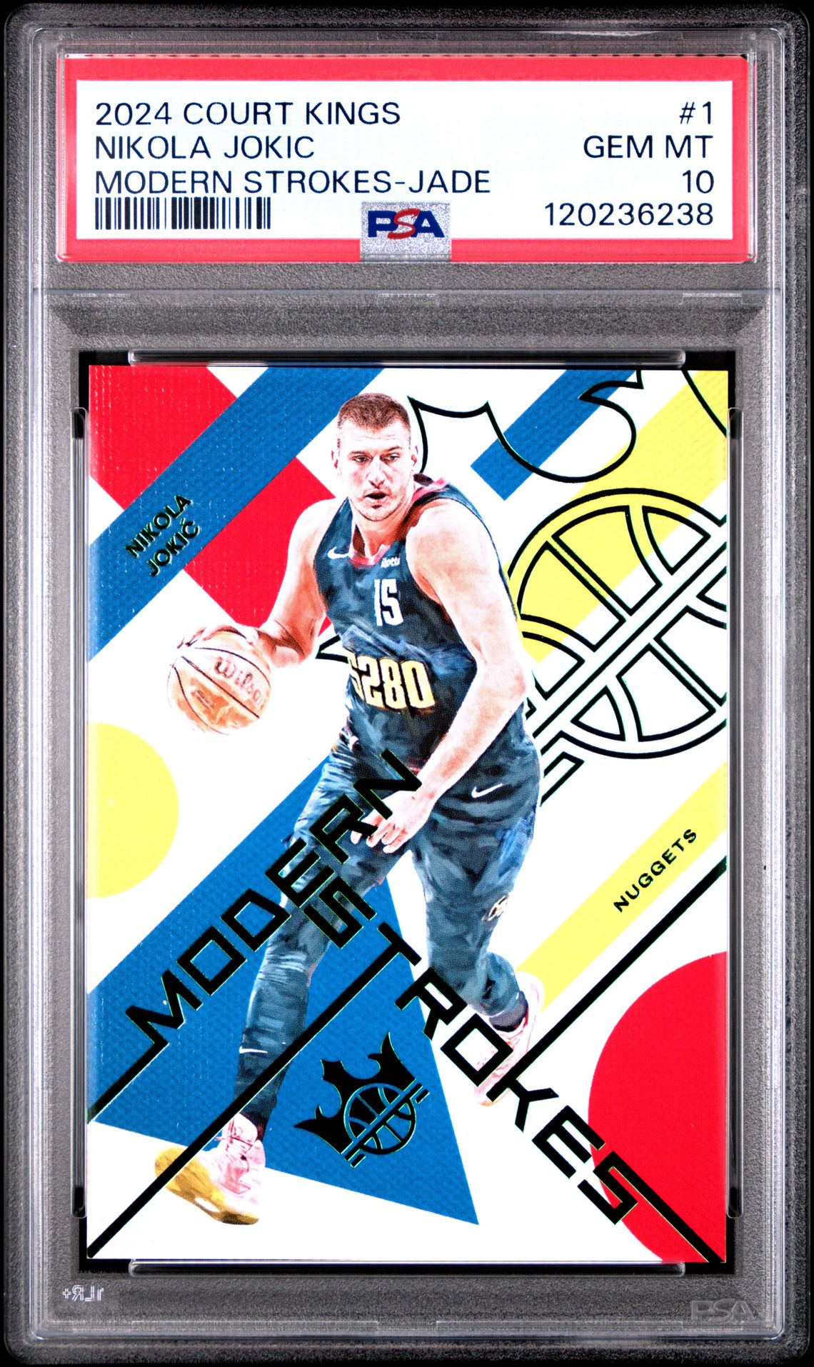 2024 Panini Court Kings Modern Strokes Nikola Jokic #1 (Modern Strokes-Jade) Gem Mt 10 front