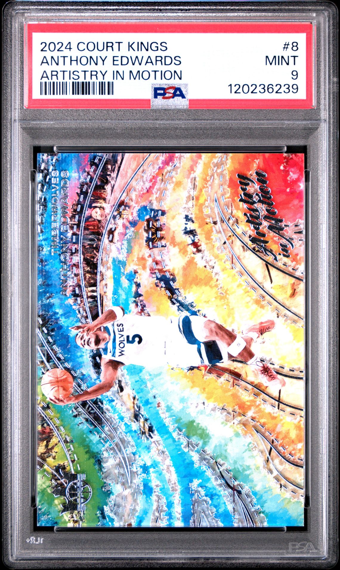 2024 Panini Court Kings Artistry In Motion Anthony Edwards #8 Mint 9 front