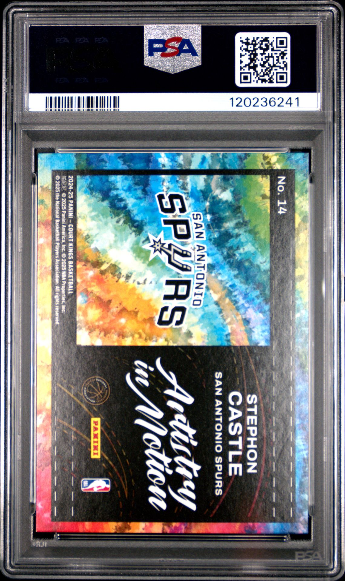 2024 Panini Court Kings Artistry In Motion Stephon Castle #14 Gem Mt 10 back