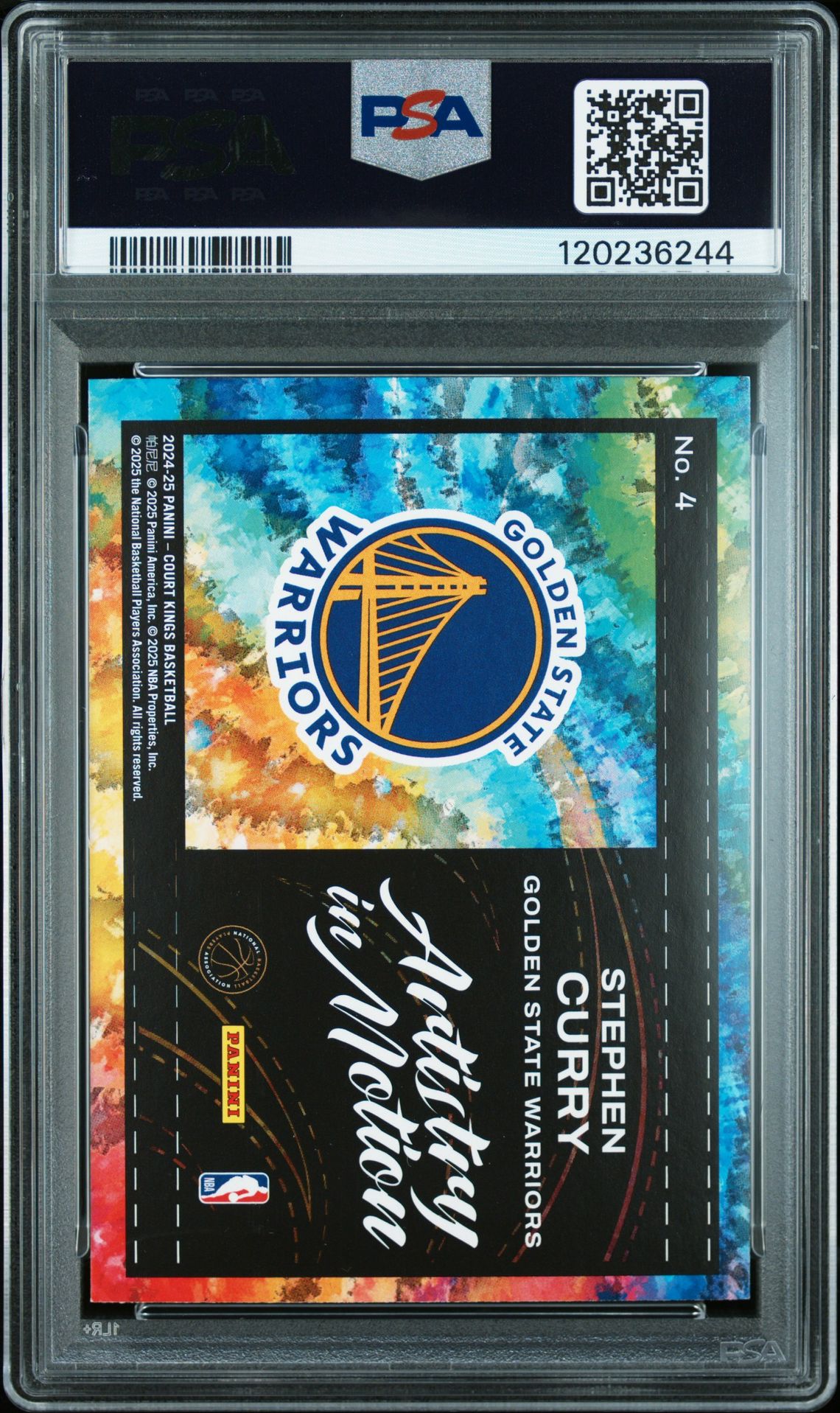 2024 Panini Court Kings Artistry In Motion Stephen Curry #4 Mint 9 back