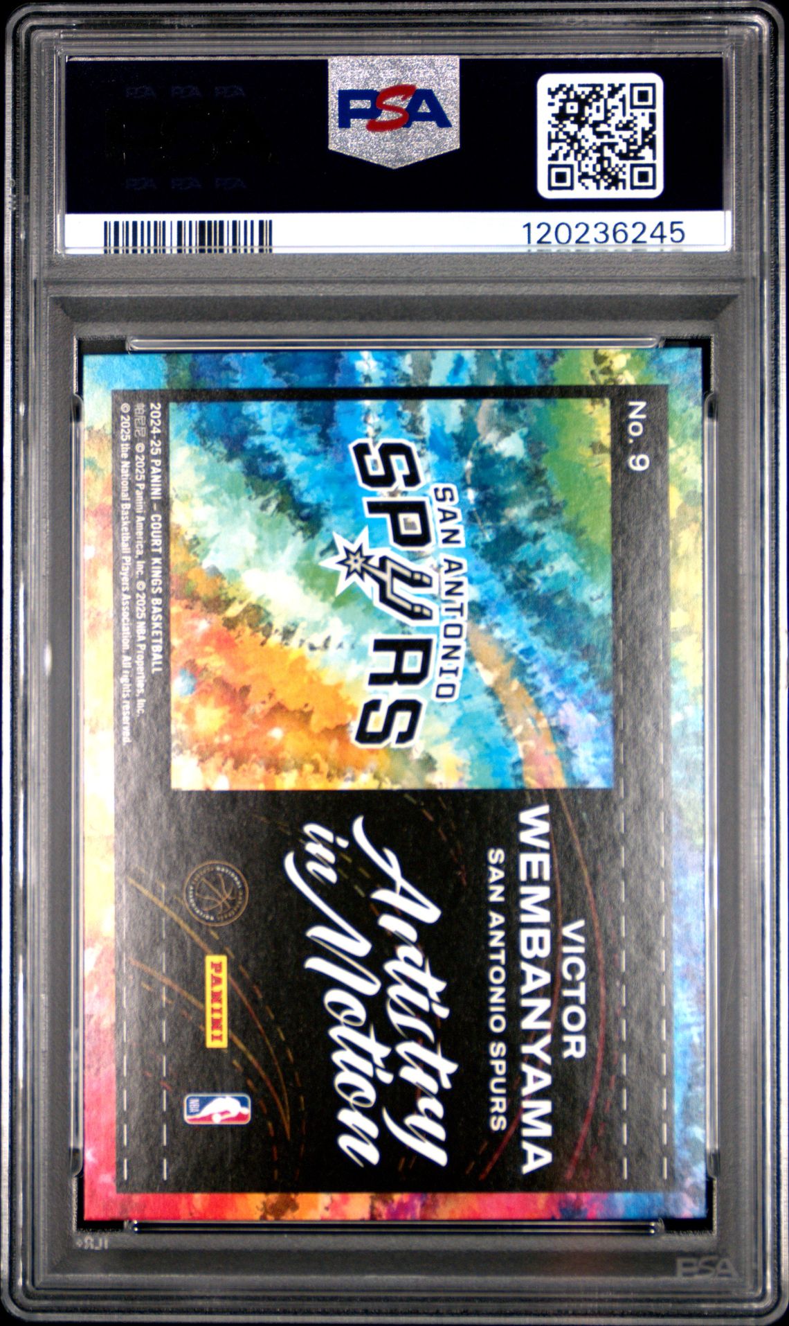 2024 Panini Court Kings Artistry In Motion Victor Wembanyama #9 Gem Mt 10 back