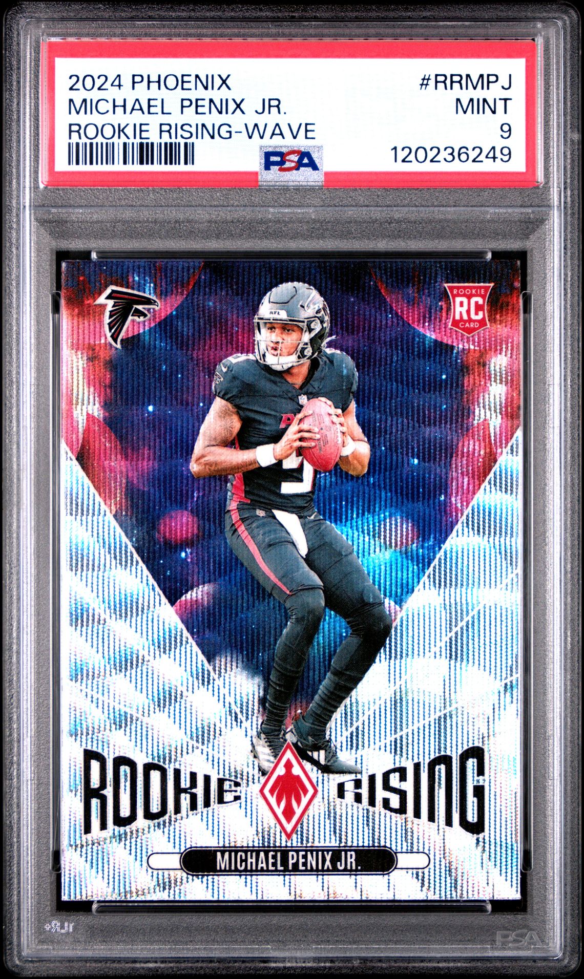 2024 Panini Phoenix Rookie Rising Michael Penix Jr. #Rrmpj (Rookie Rising-Wave) Mint 9 front