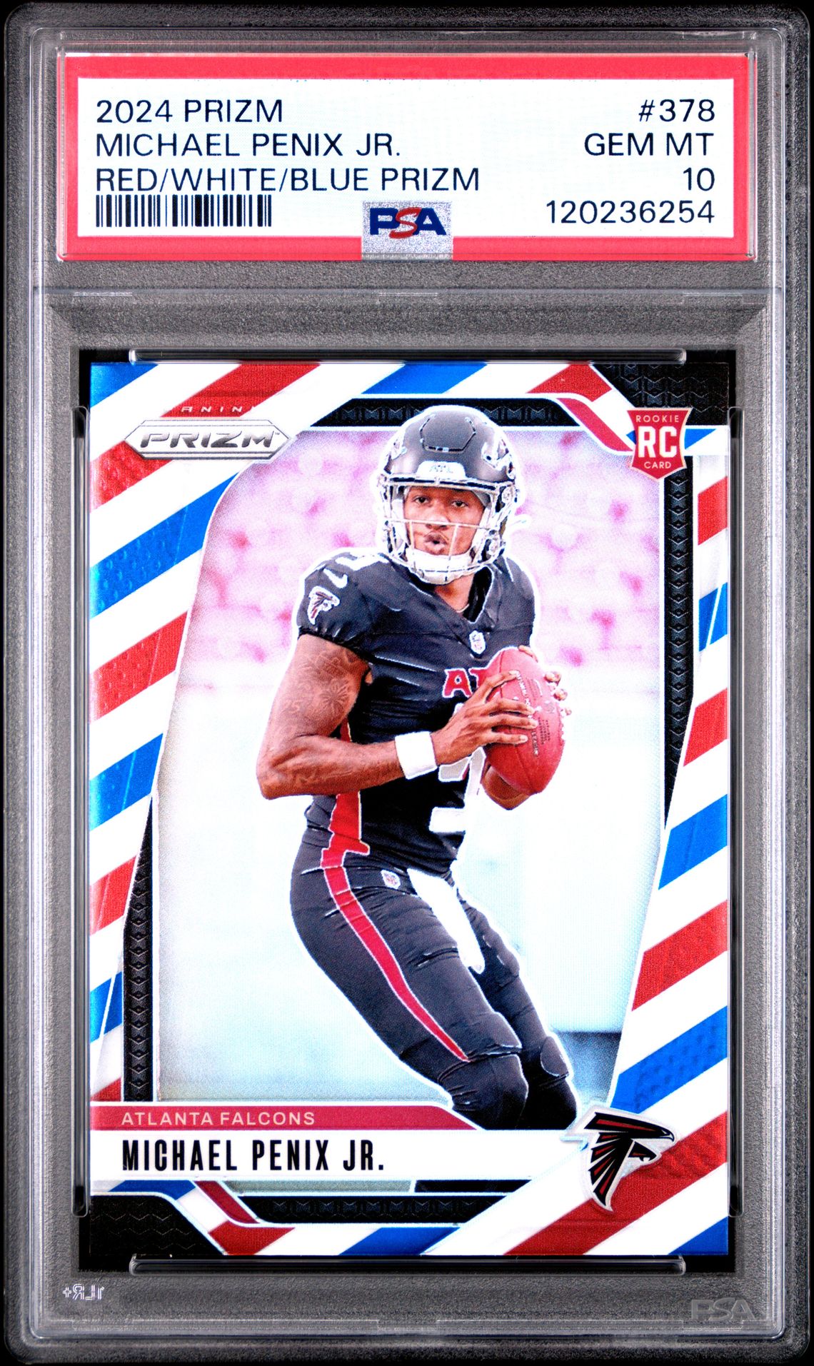 2024 Panini Prizm Michael Penix Jr. #378 (Red/White/Blue Prizm) Gem Mt 10 front