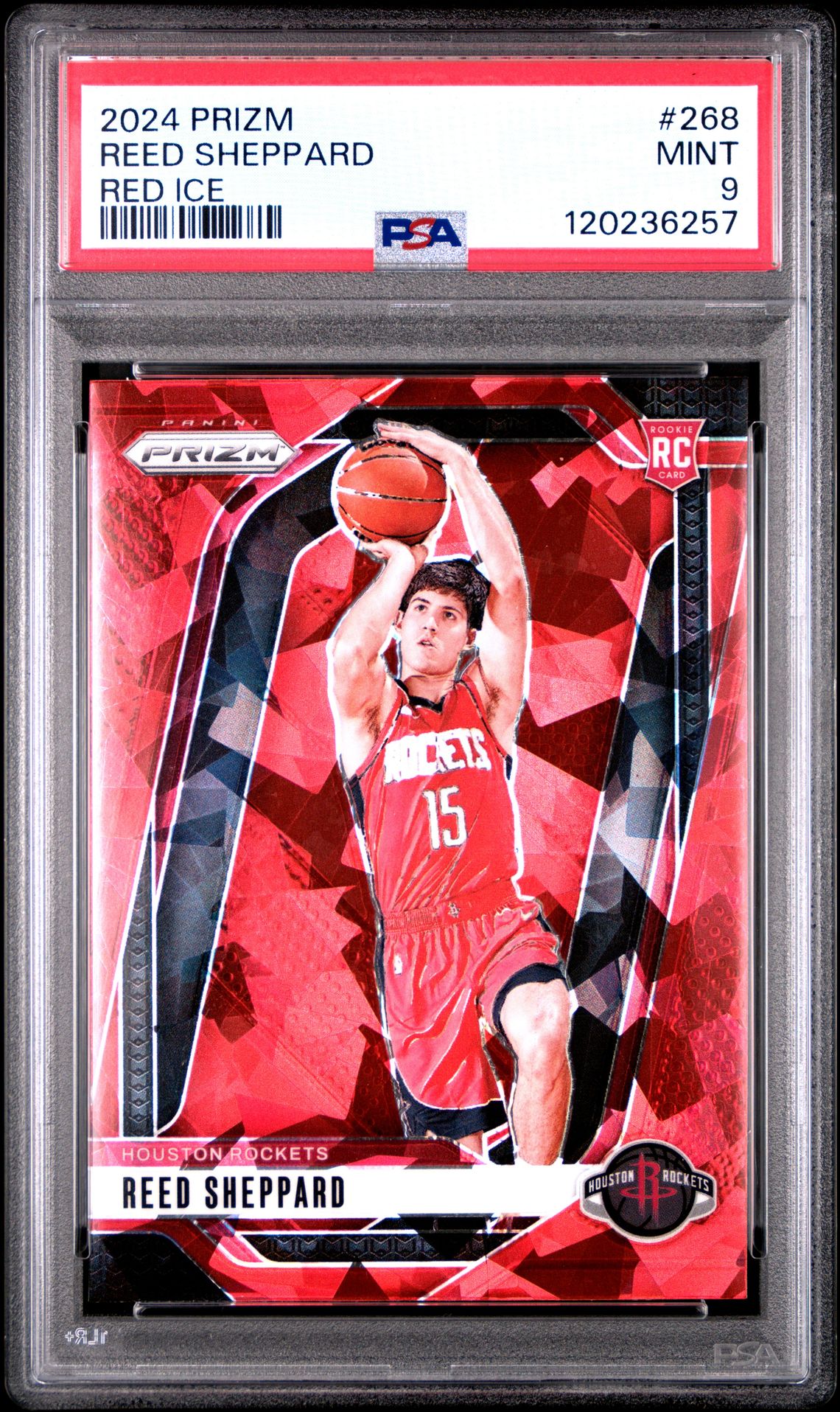 2024 Panini Prizm Reed Sheppard #268 (Red Ice) Mint 9 front