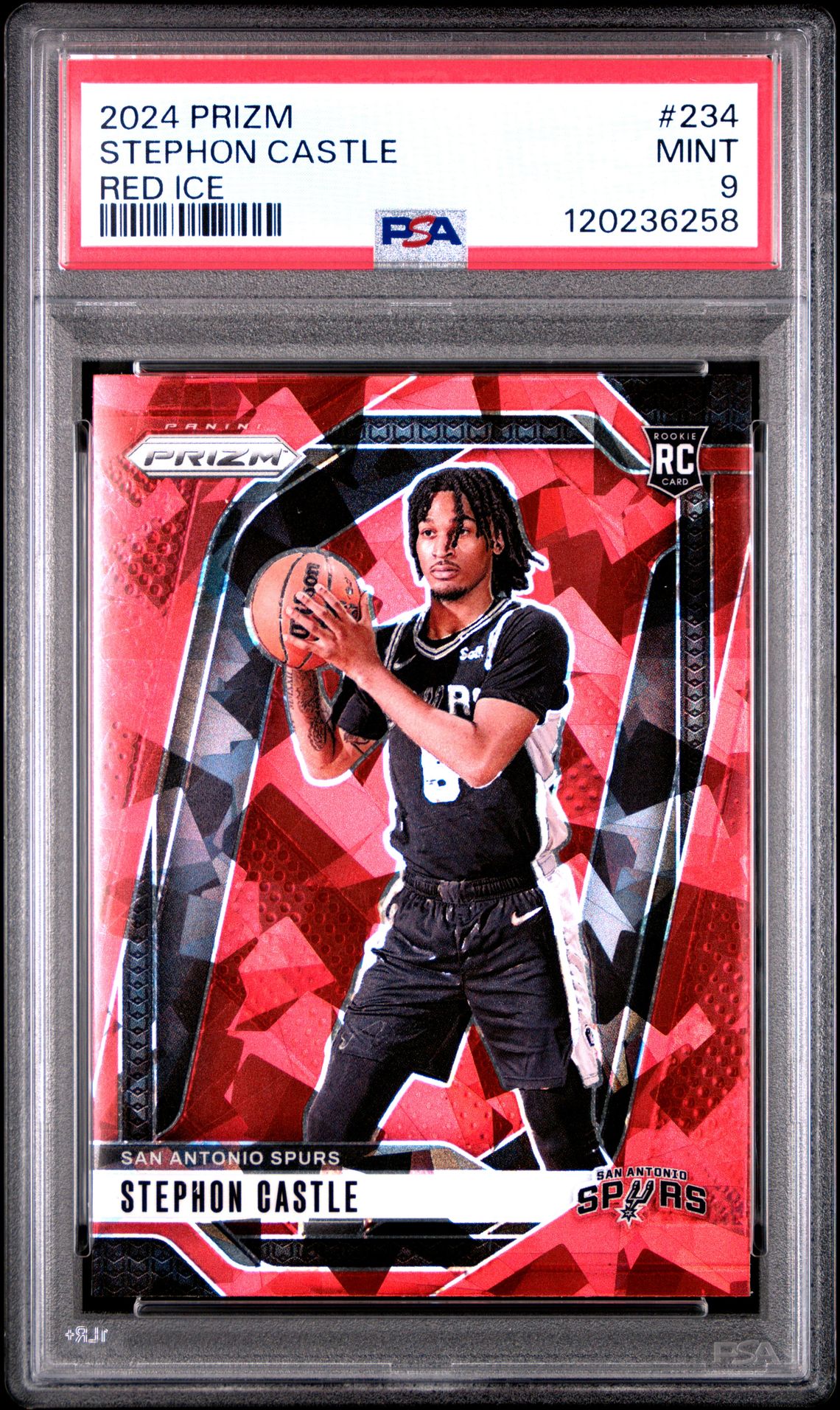 2024 Panini Prizm Stephon Castle #234 (Red Ice) Mint 9 front