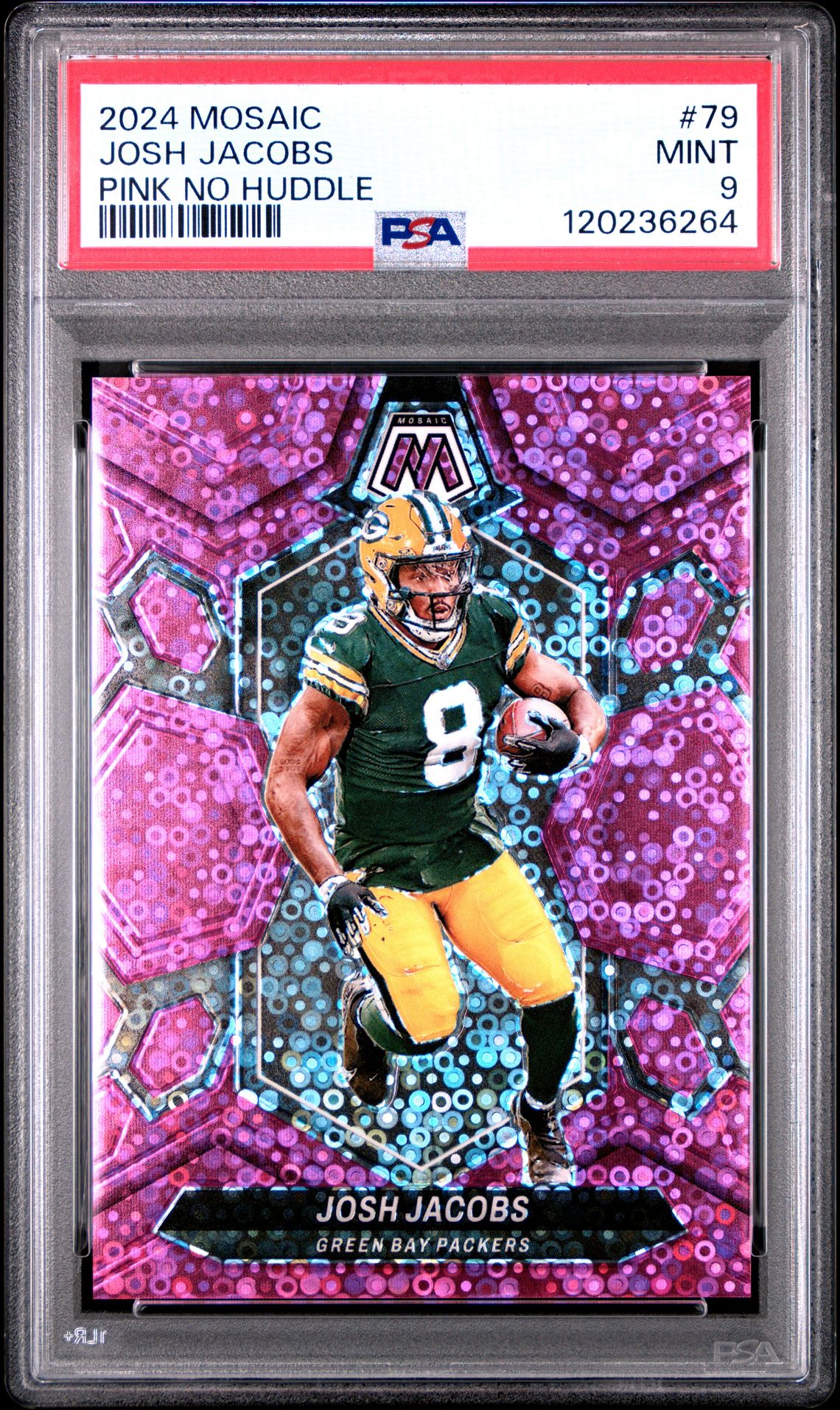 2024 Panini Mosaic Josh Jacobs #79 (Pink No Huddle) Mint 9 front