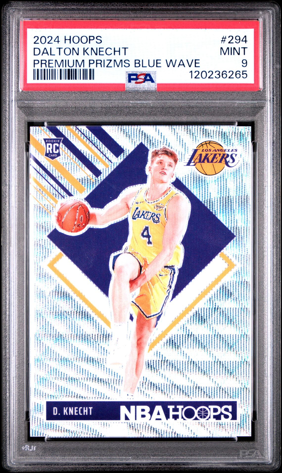 2024 Panini Nba Hoops Dalton Knecht #294 (Premium Prizms Blue Wave) Mint 9 front