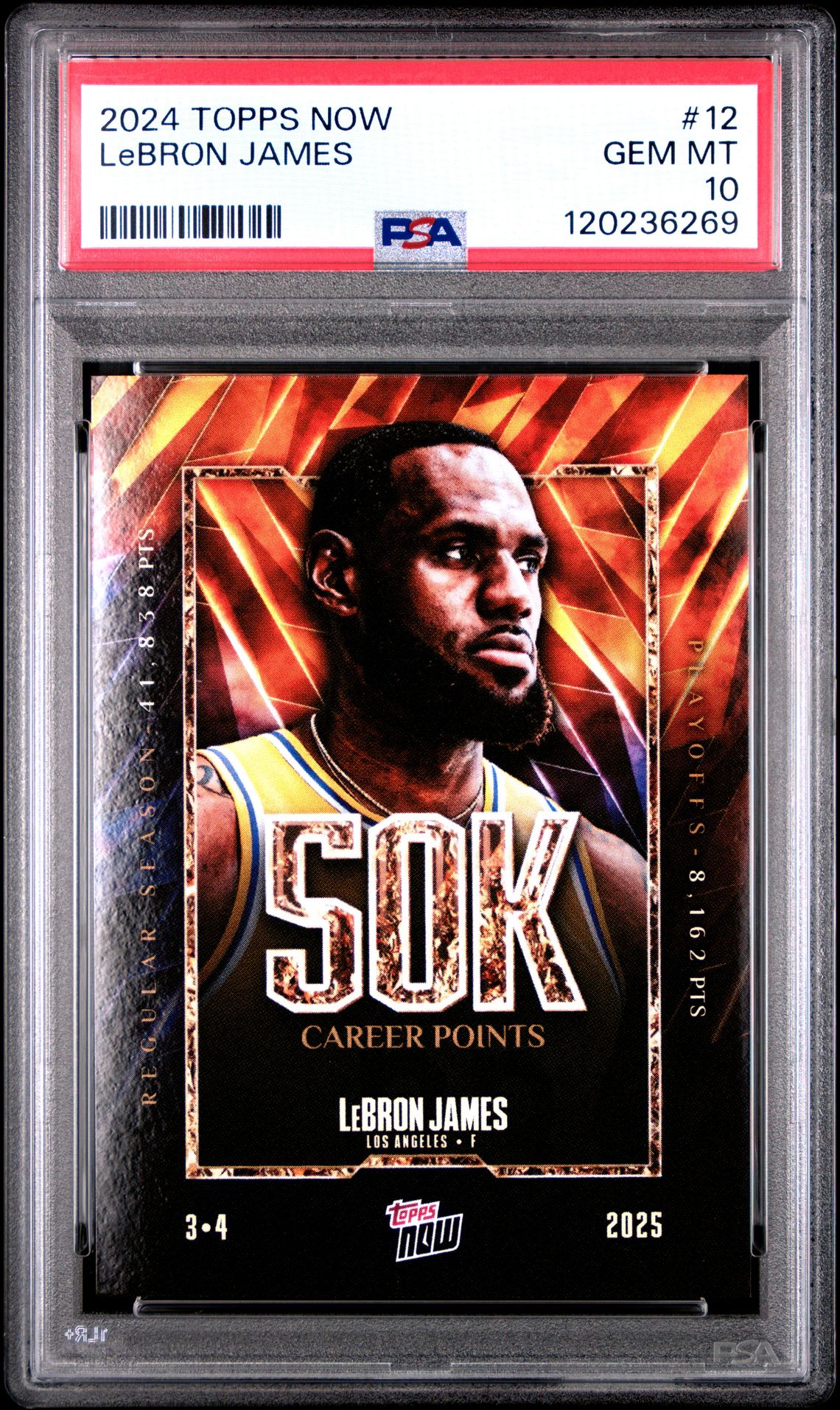 2024 Topps Now Lebron James #12 Gem Mt 10 front