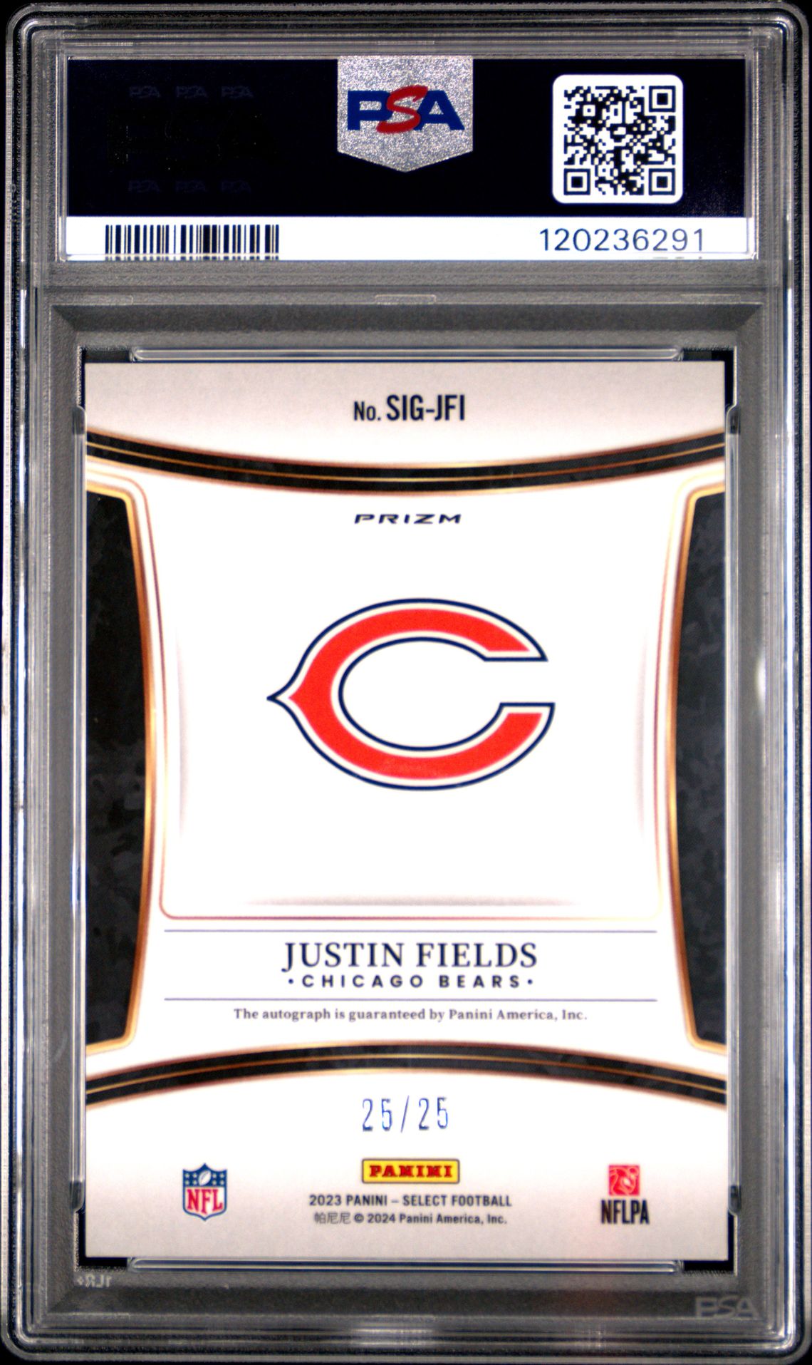 2023 Panini Select Signatures Justin Fields #Sigjfi (Signature-Tie-Dye Prizm) Nm-Mt 8 back