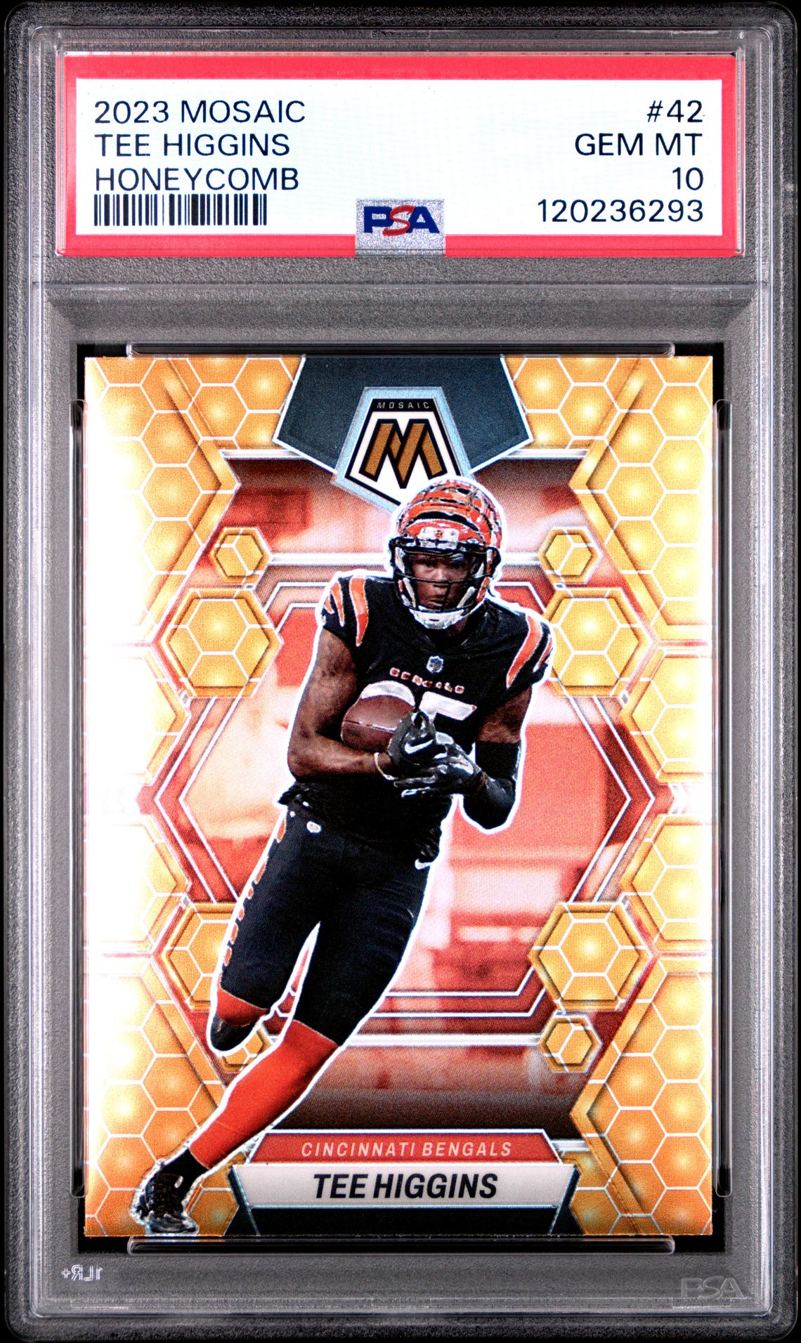 2023 Panini Mosaic Tee Higgins #42 (Honeycomb) Gem Mt 10 front