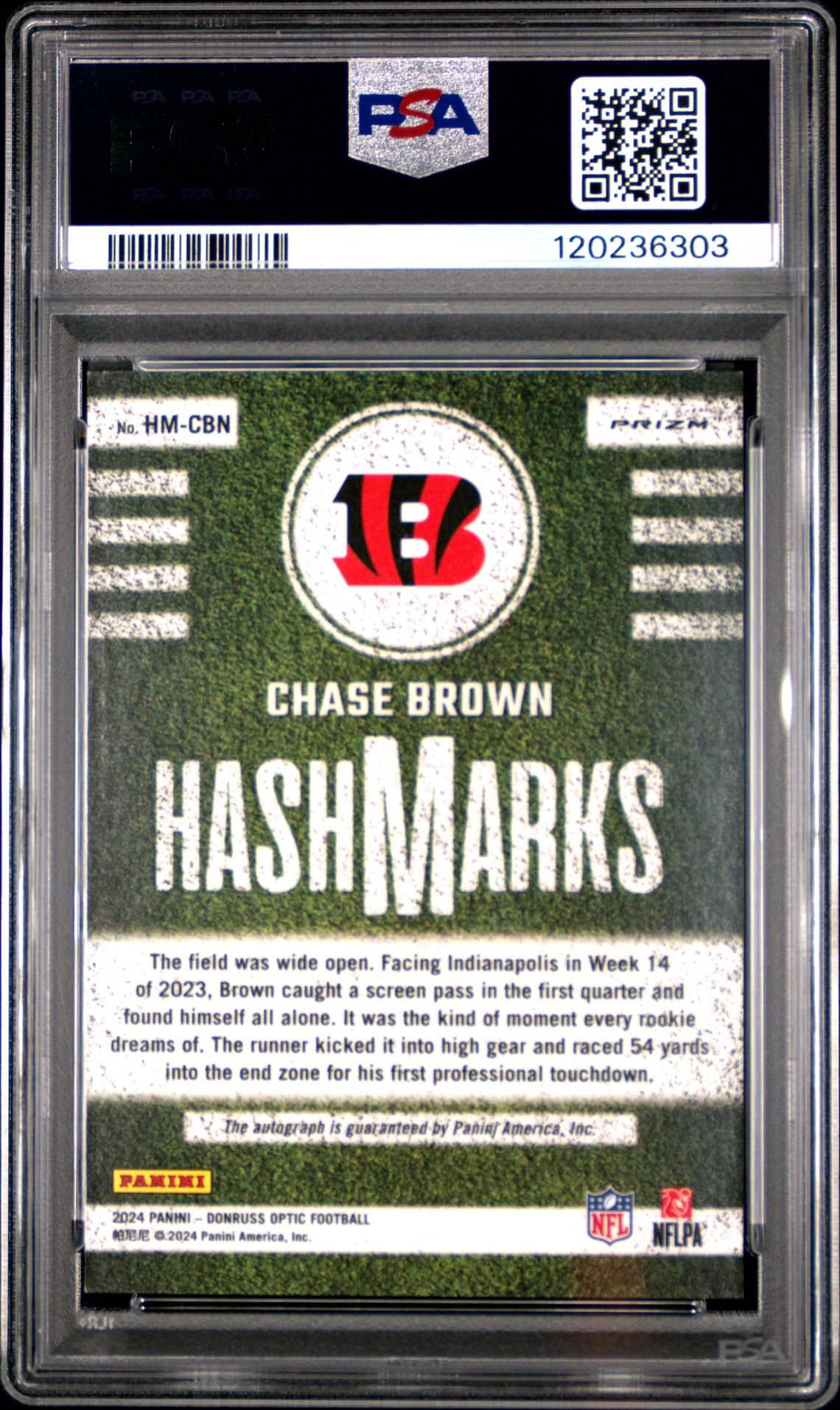 2024 Panini Donruss Optic Hash Marks Chase Brown #Hmcbn Mint 9 back
