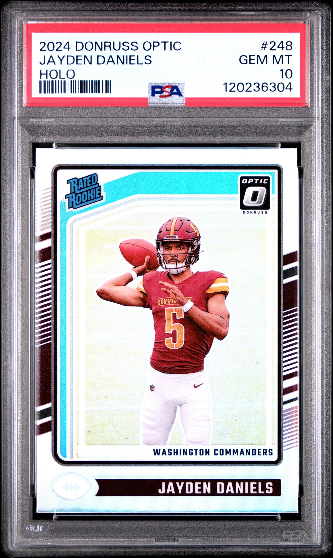 2024 Panini Donruss Optic Jayden Daniels #248 (Holo) Gem Mt 10 front