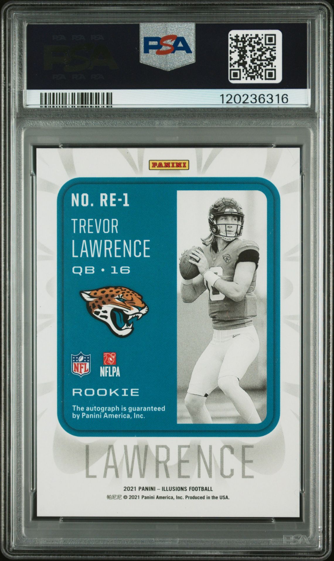 2021 Panini Illusions Rookie Endorsements Autographs Trevor Lawrence #Re-1 (Rke.endorsements Auto.) Mint 9 back
