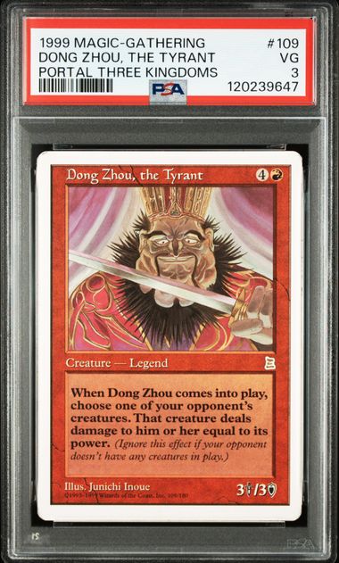 1999 MTG Magic: The Gathering #109 Dong Zhou, The Tyrant front