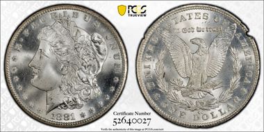 1881-CC $1 GSA Hoard MS67